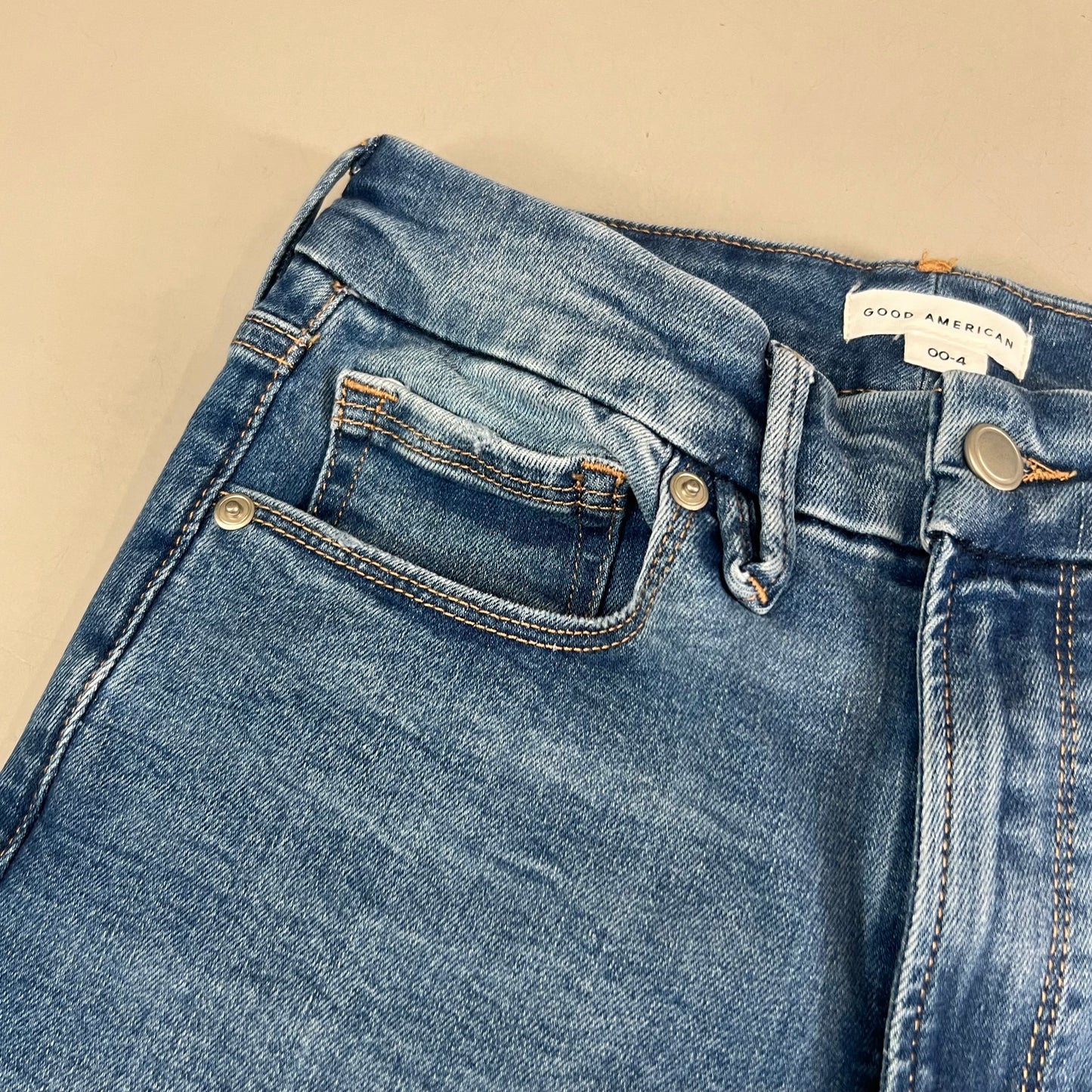 GOOD AMERICAN Good Waist High-Rise Jeans Women's Sz 004 Indigo324 GWAFDV478T