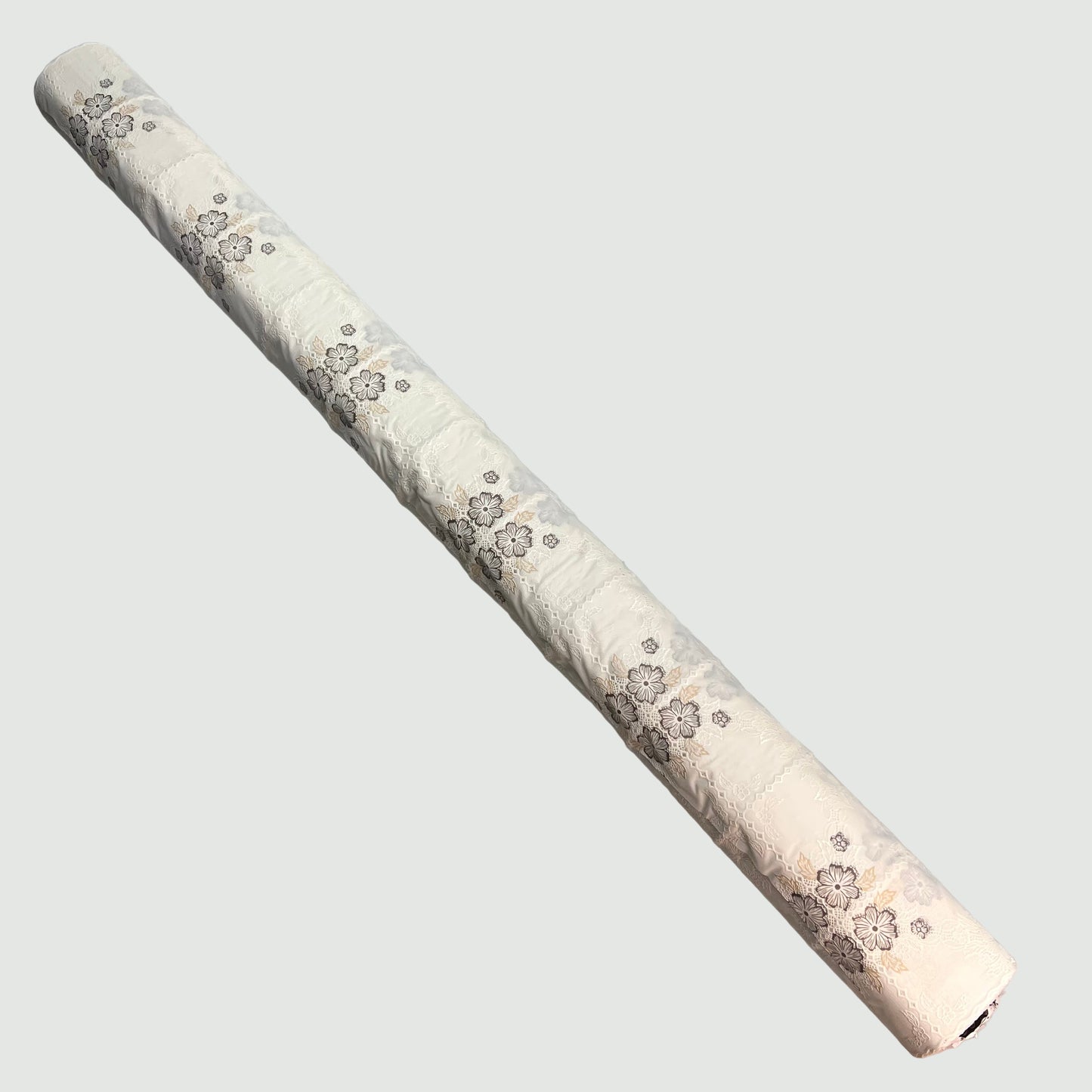 PVC Diamond Quilt With Floral Accents Table Cloth 54"x60' White/Brown LA-0489AI