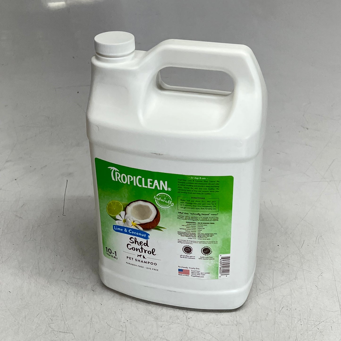 TROPICLEAN Lime & Coconut Shed Control Shampoo for Pets Naturally Derived 1 Gal
