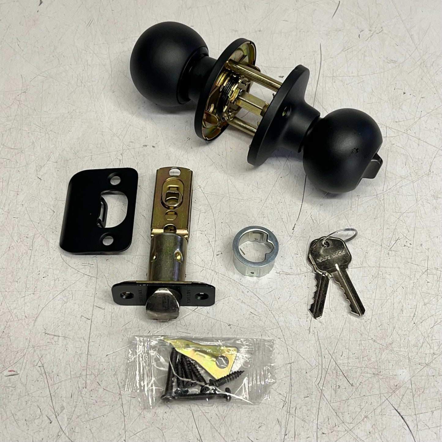 KWIKSET Safe Lock Regina Entry Adjustable Backset Matte Black 9SK50000-069