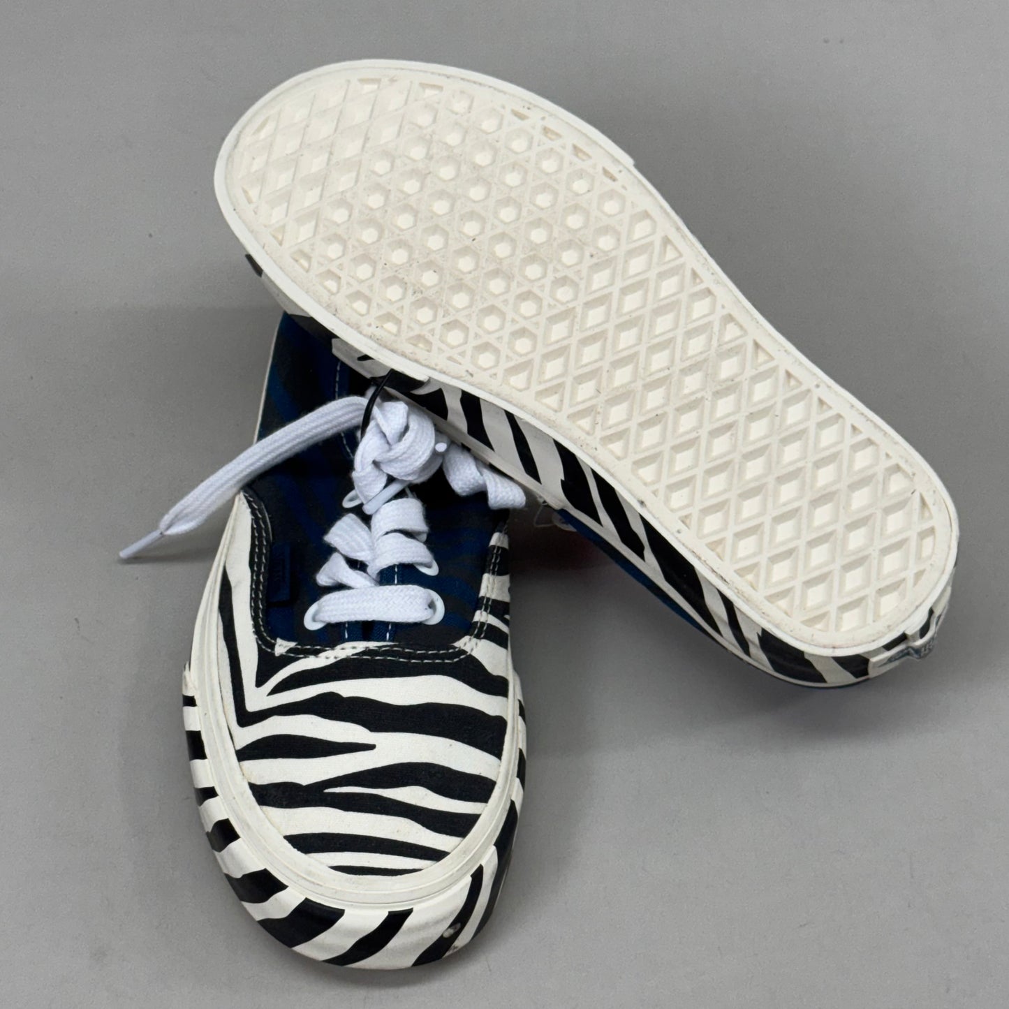 VANS Animal Classic Zebra Slip-On Sneakers Women's Sz 5.0 Men's 3.5 Blue/Black