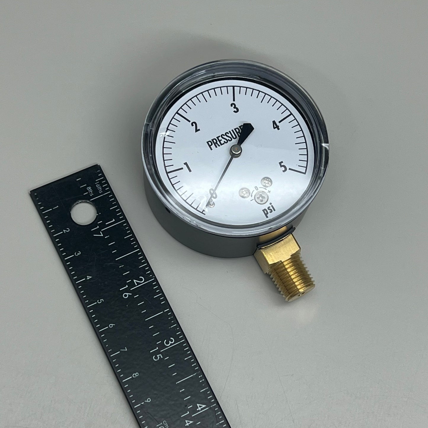 PASCO Extremely Accurate Pressure Gauge 1/4" MPT Brass Connection #5 2-1/2" 1736