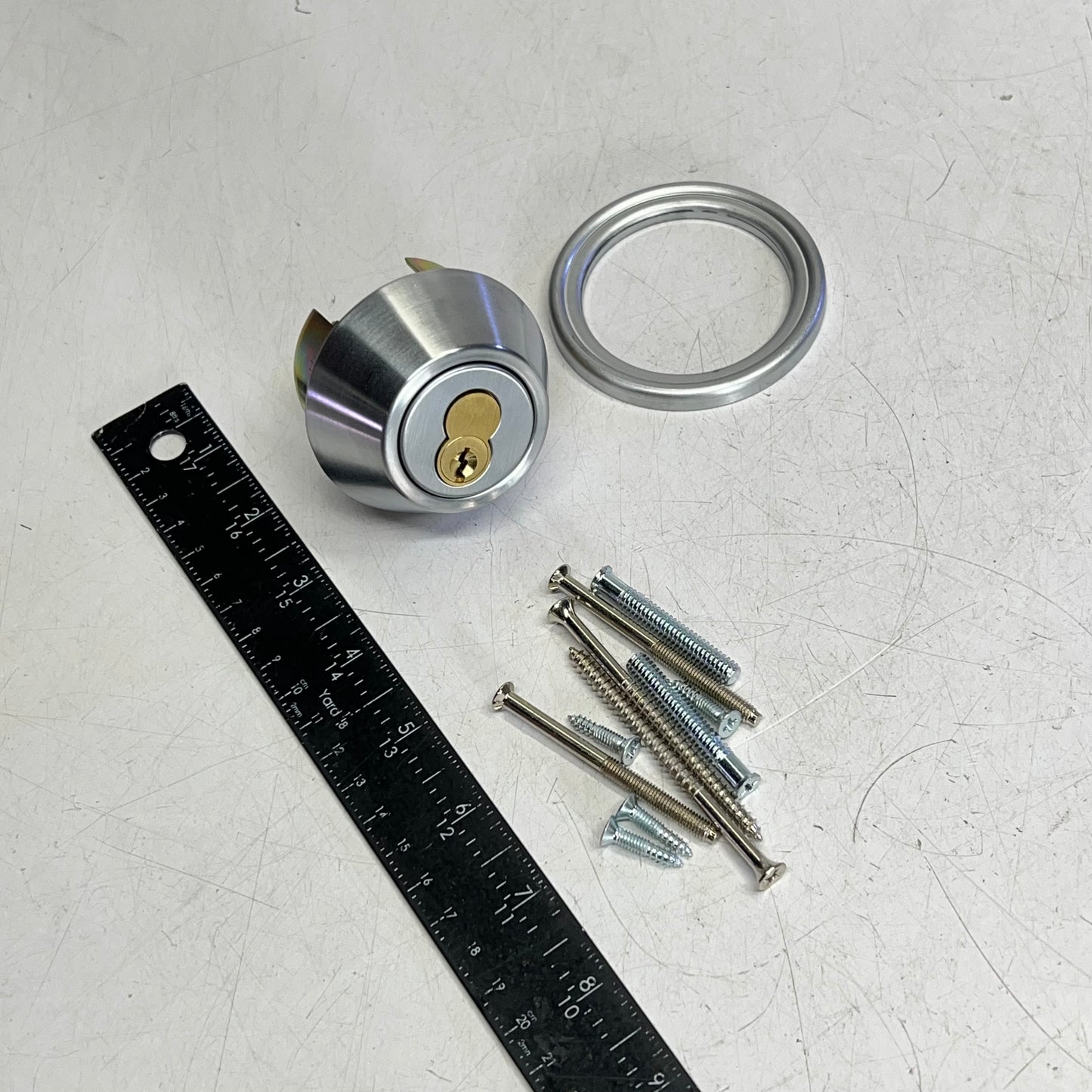 PAMEX Single Cylinder Deadbolt Fd2Series Solid Brass Cylinder Satin Chrome FDPSA