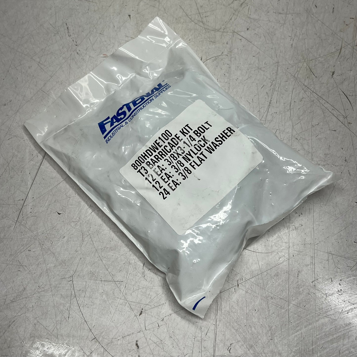 ZA@ FASTENAL (20 PACK, 12 EACH) Barricade Kit Bolts Washers Nylocks Chrome