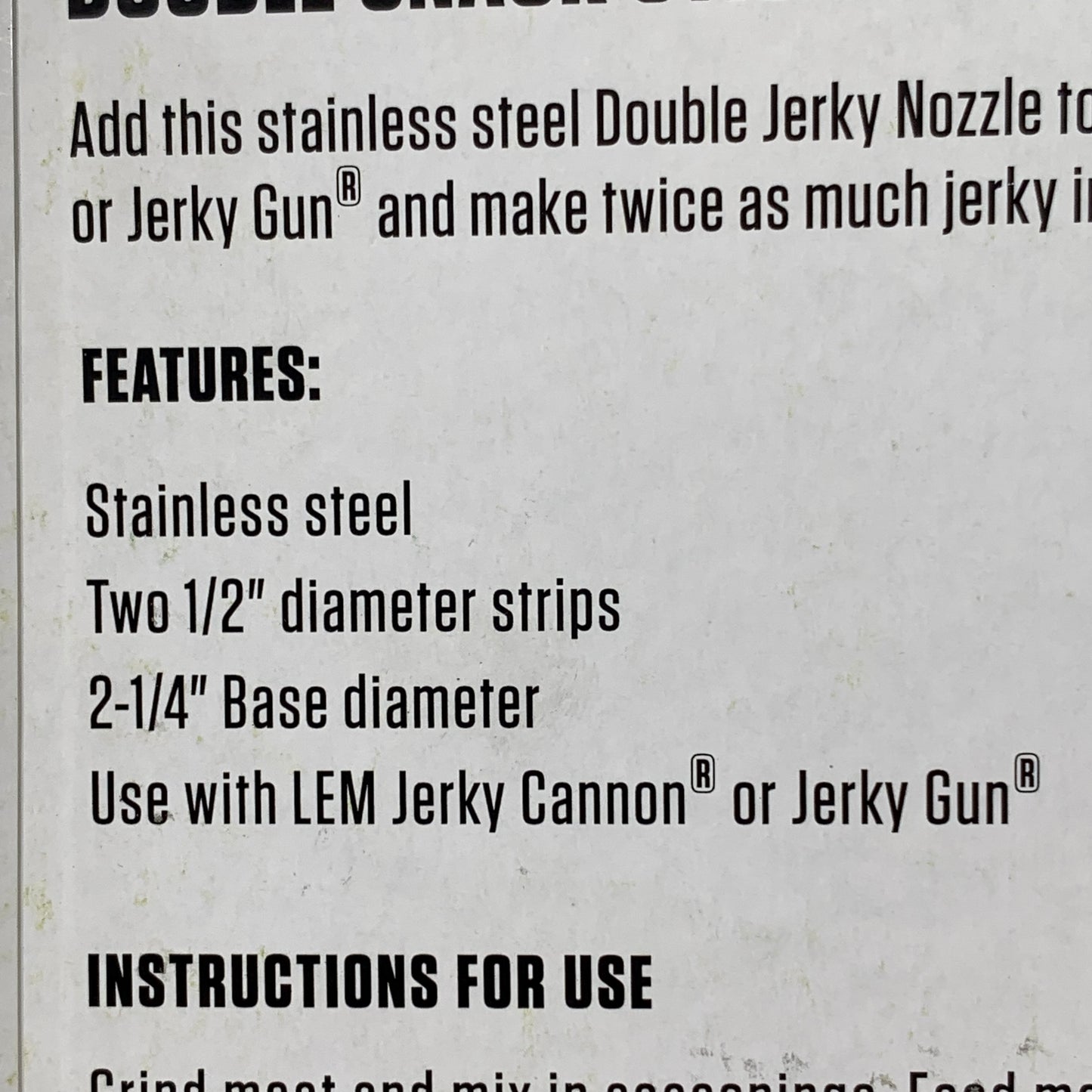 LEM (2 PACK) Jerky Cannon Double Snack Stick Nozzle 1/2" Diameter 468M