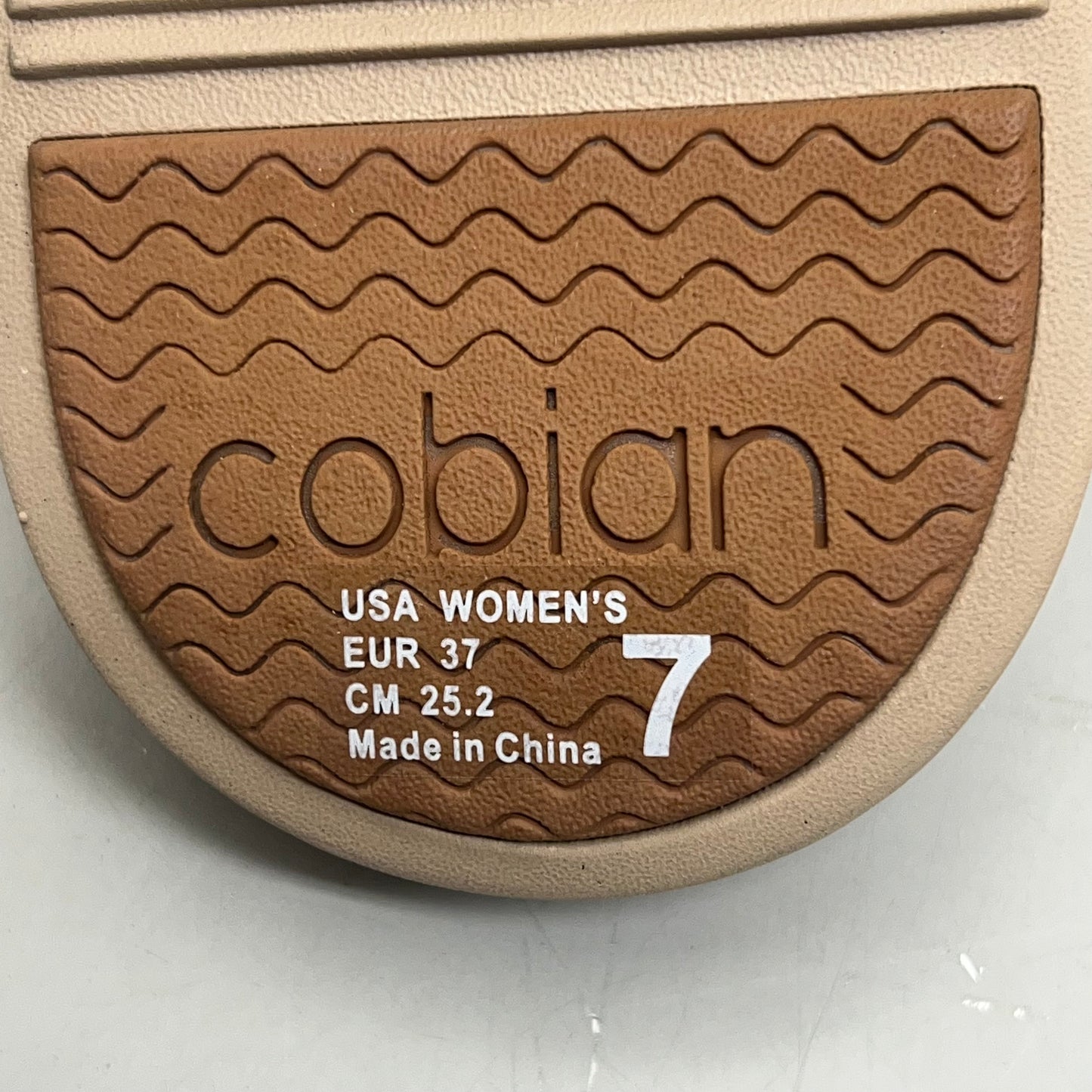 COBIAN Tolula Slide Enhanced Cushion Suede Strap Women's Sz 7 Tan TOL24-230-07