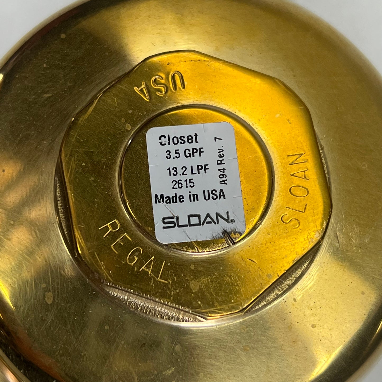 SLOAN Segment Diaphragm Concealed Water Svr Ci3.5 GPF/13.2 LPF Brass 3988914