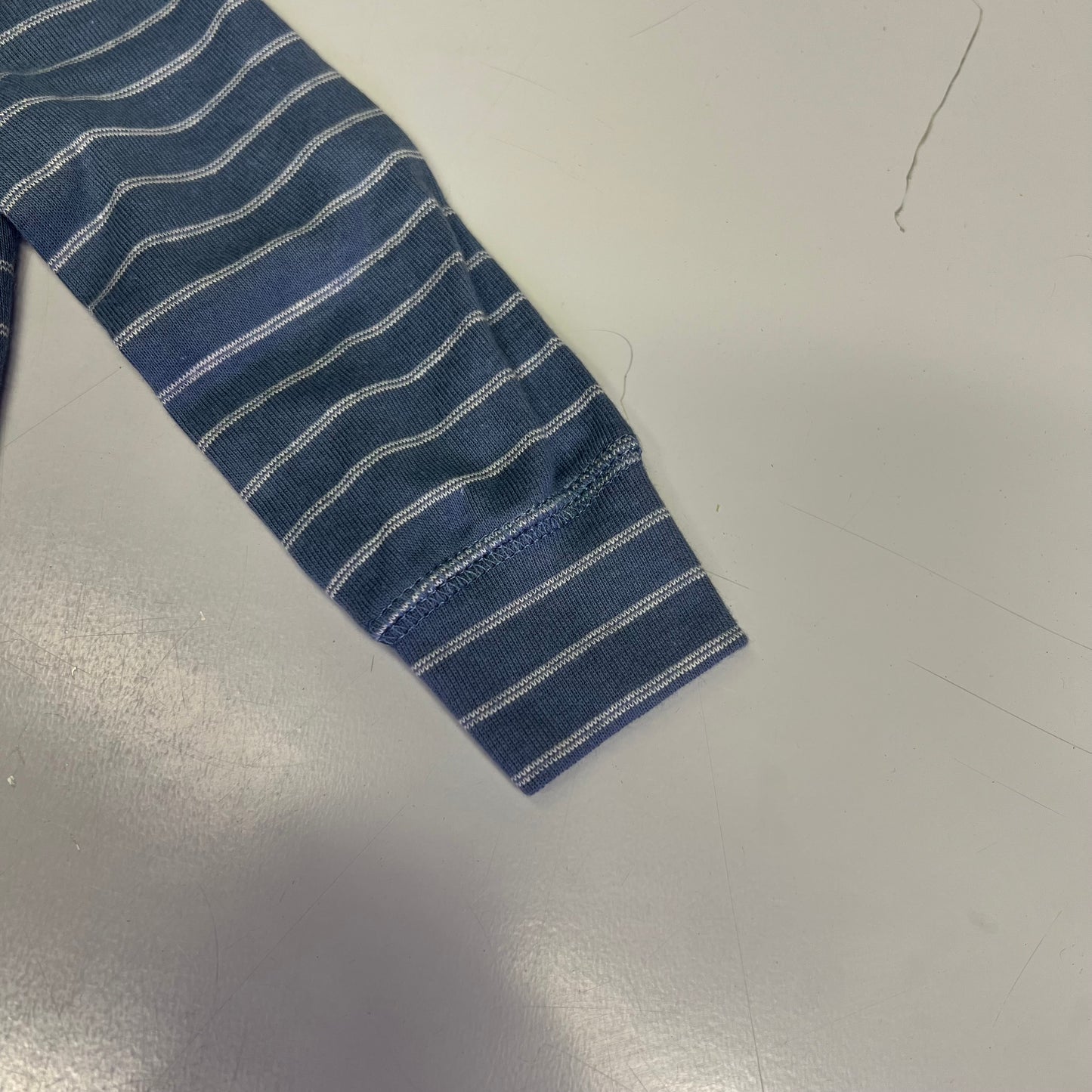 CARTERS (SET OF 2) Soft Farmhouse Pattern Onesie Baby Boy's Sz 3M Blue/White