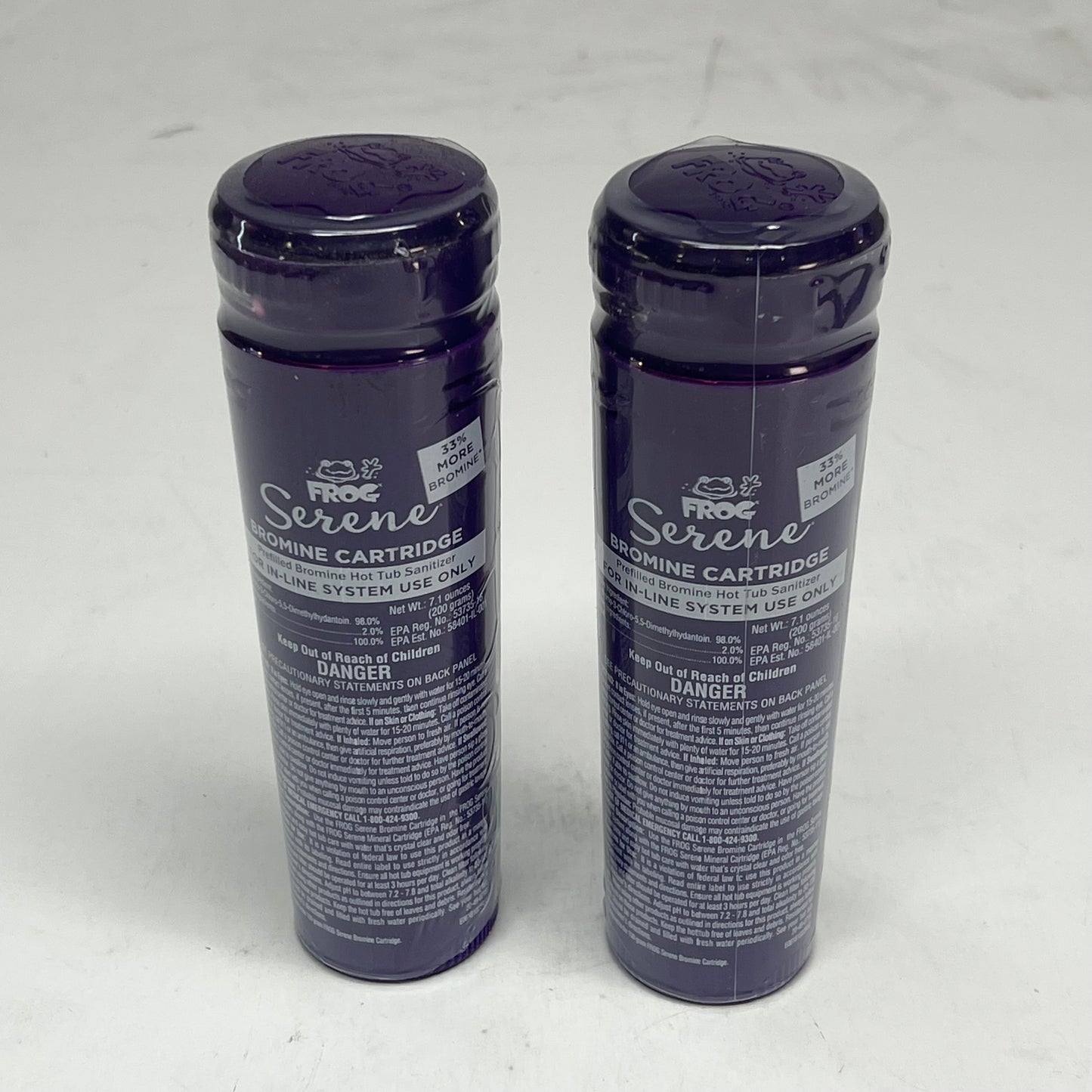 FROG (2 PACK) Serene Bromine Cartridge In-line System Use Only 200g Purple 74361