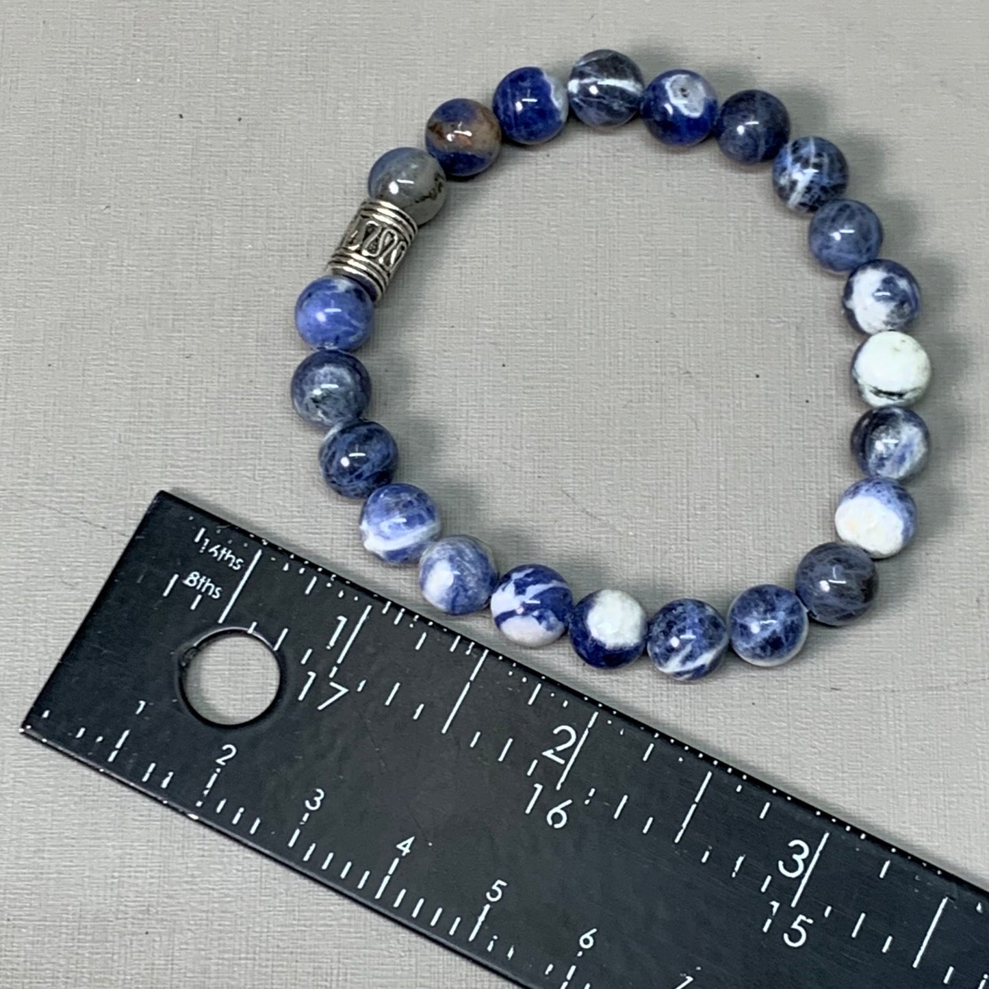 BEST WHOLESALE 12-PACK! Blue Marbled Beaded Crystal Bracelets 3" Silver Jewel New