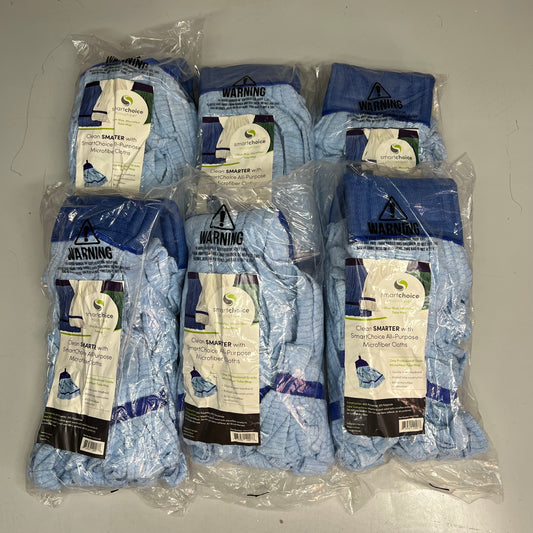 SMART CHOICE  (6 PACK) Professional Microfiber Tube Mop Head 18oz Blue M600018B