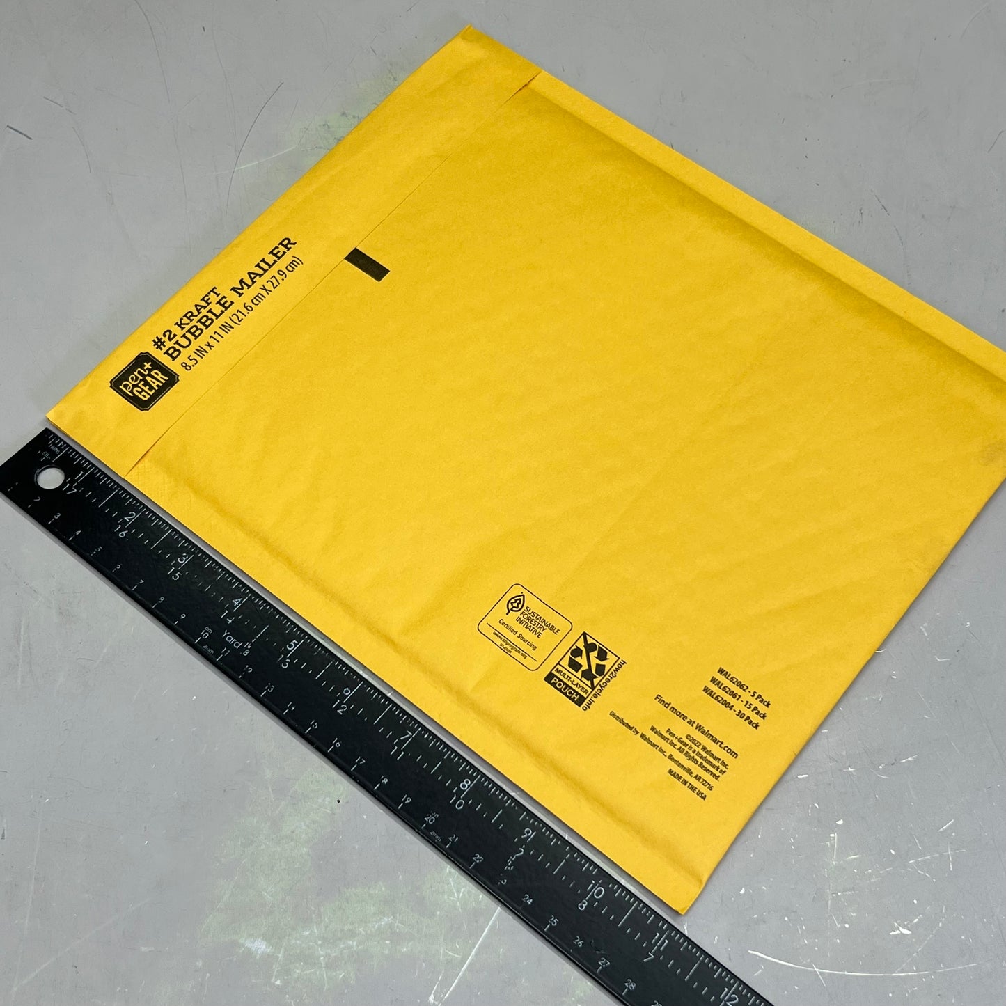 PEN+GEAR (90 Count) #2 Kraft Bubble Mailer 8.5" x 11" Yellow WAL62061