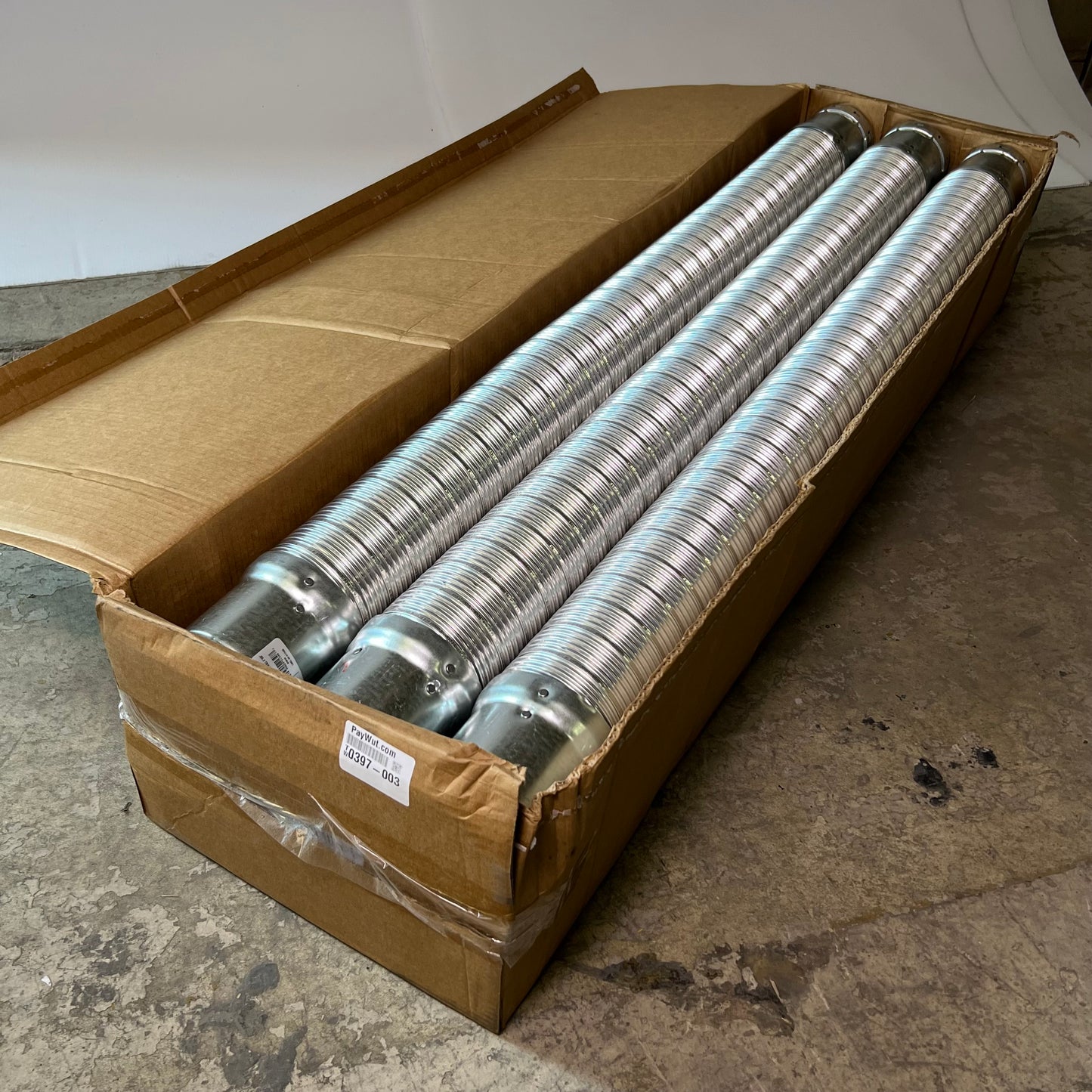 AMERIVENT (6 Pcs) Double Wall Flexible Vent Pipe Sz 4” x 60”, Silver 4ADFC5