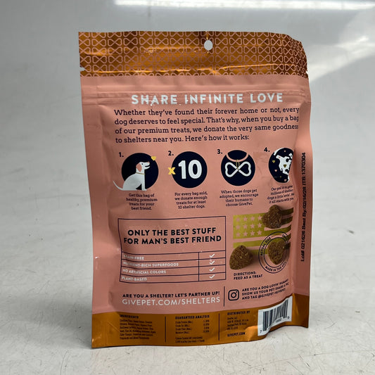 GIVEPET Upward Dog Banana, Peanut Butter & Chia Seeds Grain-free Soft & Chewy Dog Treats 6 oz Brown