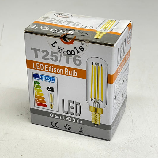 LEOOLS (6 PACK) Dimmable Led Edison Candelabra Bulb E12 3000K Clear/Soft White