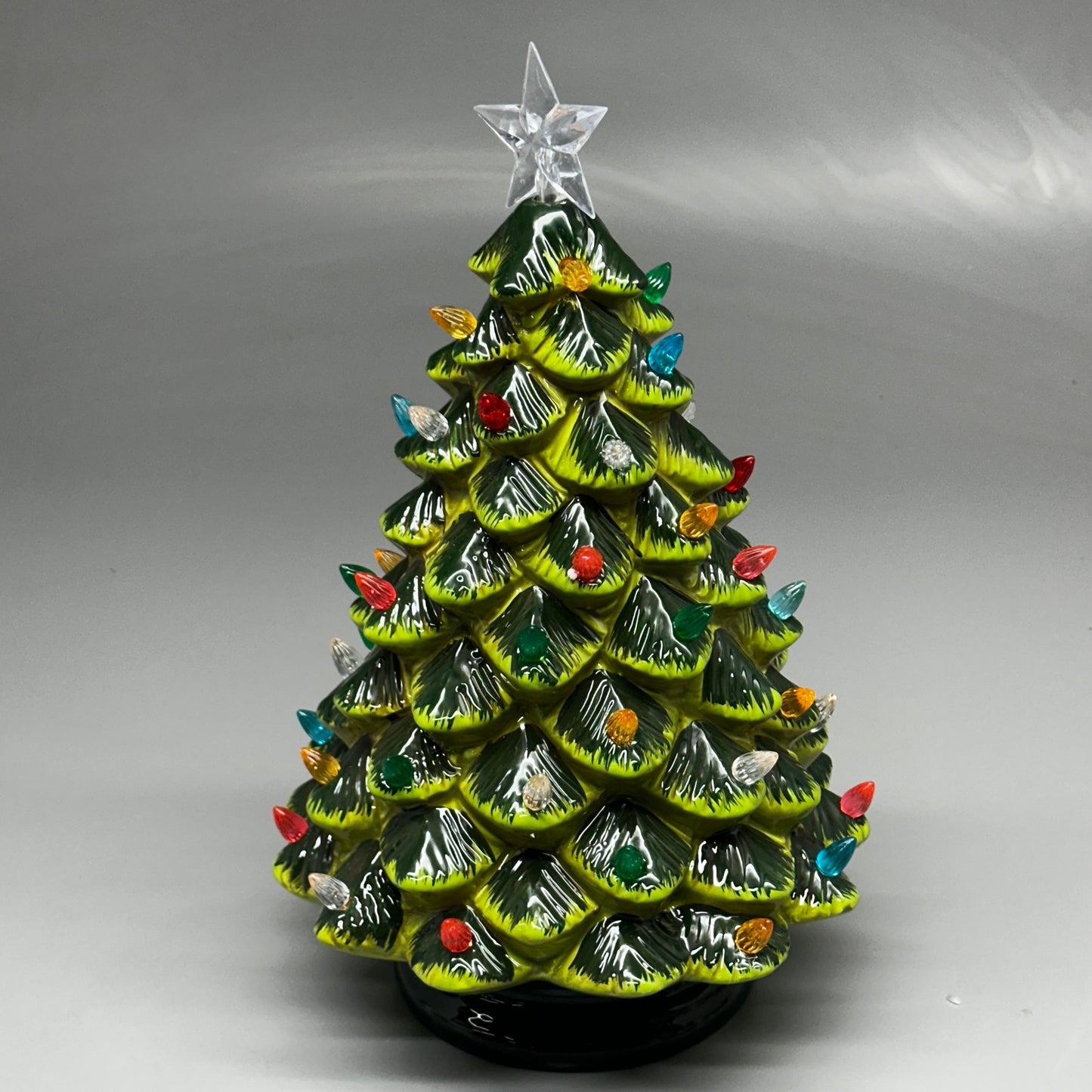 KURT S. ADLER Ceramic Christmas Tree Pre-lit Hand-Painted w/ 64 lights JEL2154