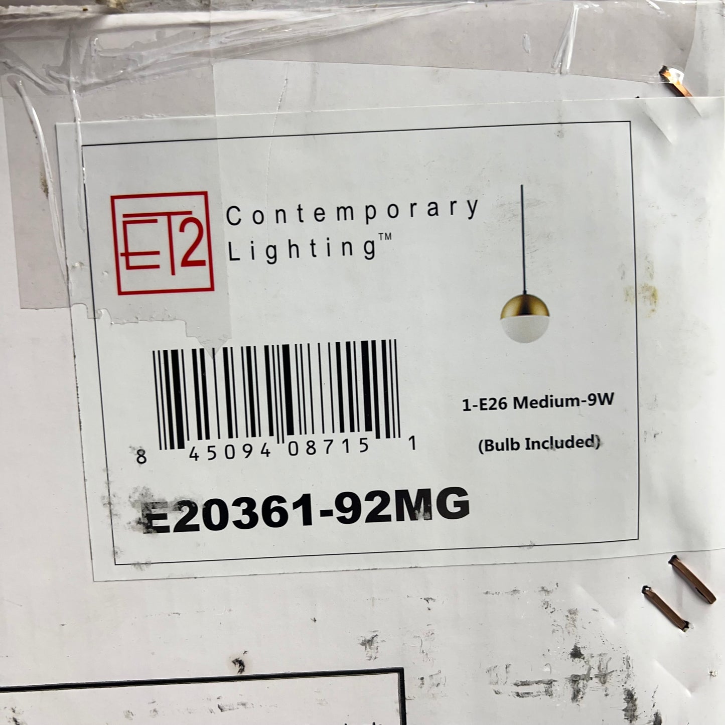 ET2 Half Moon Led Mini Pendant Ceiling Light 7.75" Metallic Gold E20361-92MG