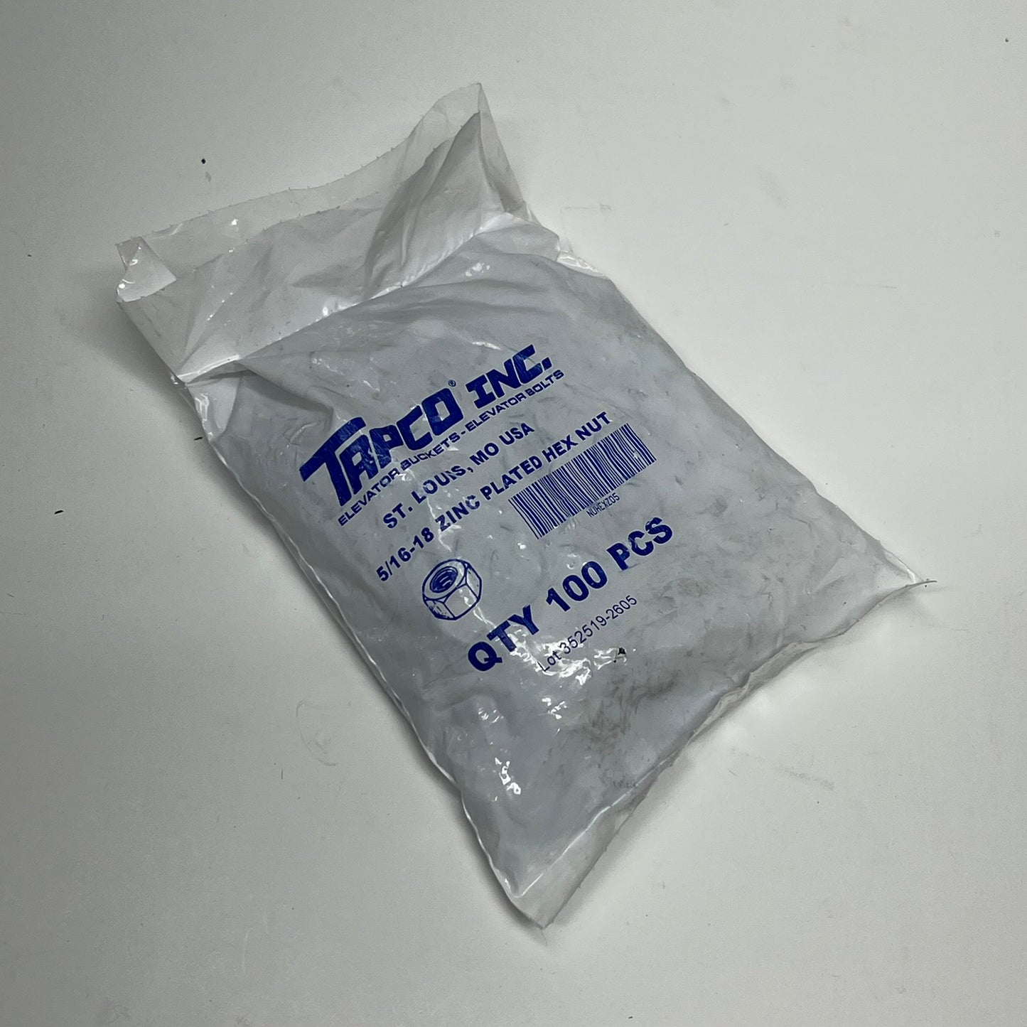 ZA@ TRAPCO INC (100 PACK) Zinc-plated Hex Nut 5/16-18 Chrome 352519-2605