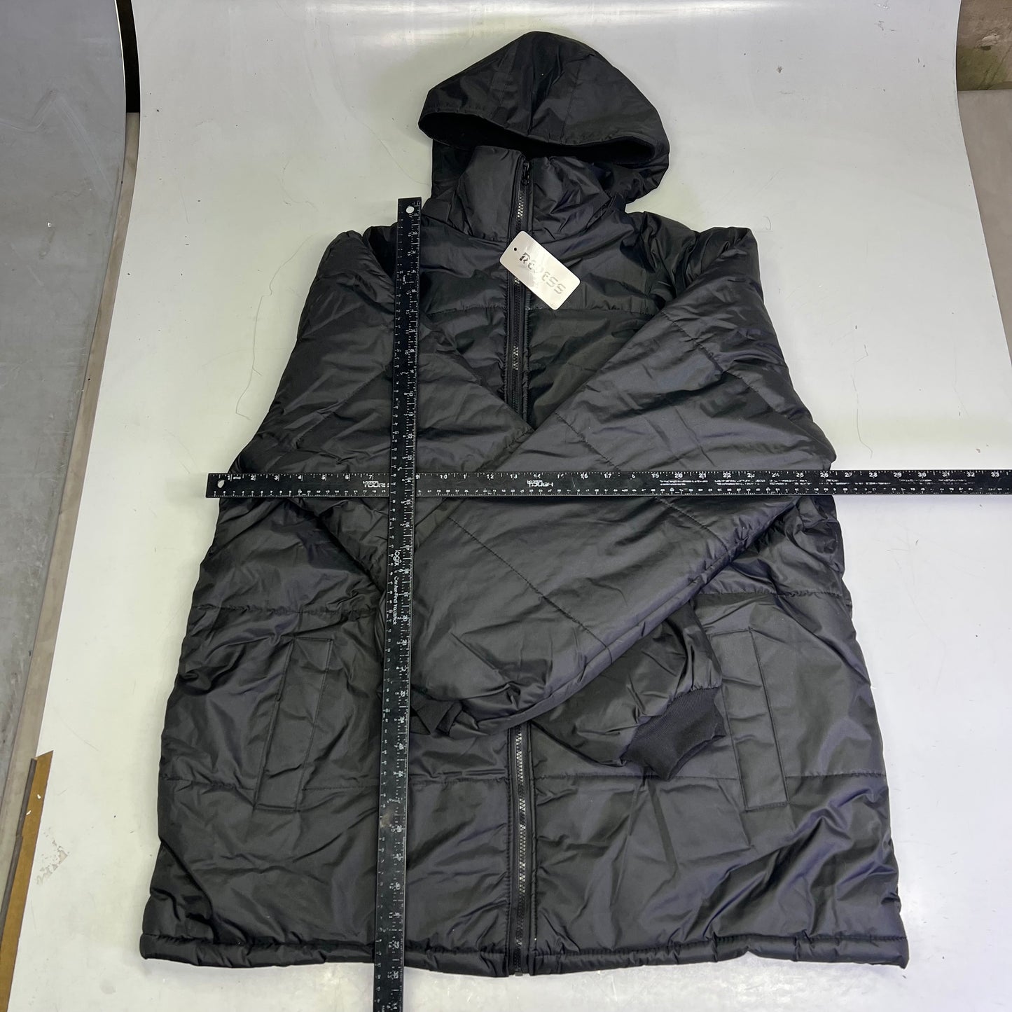 REVESS Fleece Lined Stripe Quilt Coat W/ Detachable Hood Men's Sz 3X Black