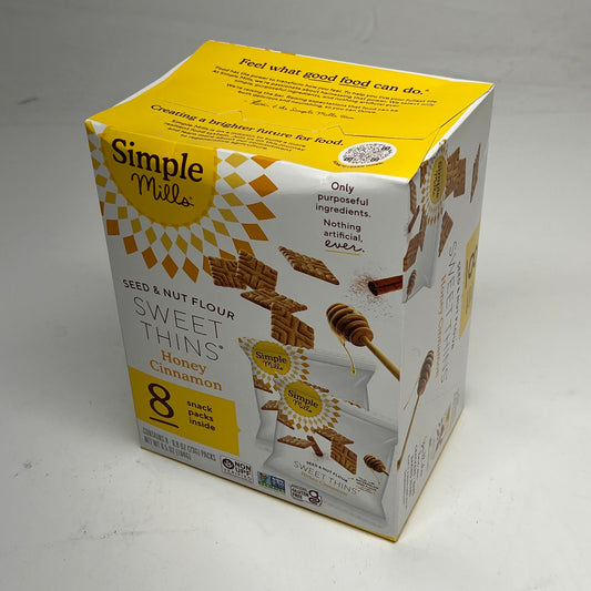 ZA@ SIMPLE MILLS (4 PACK, 8 PACKS EACH) Seed & Nut Flour Sweet Thins Honey Cinnamon  BB 10/26