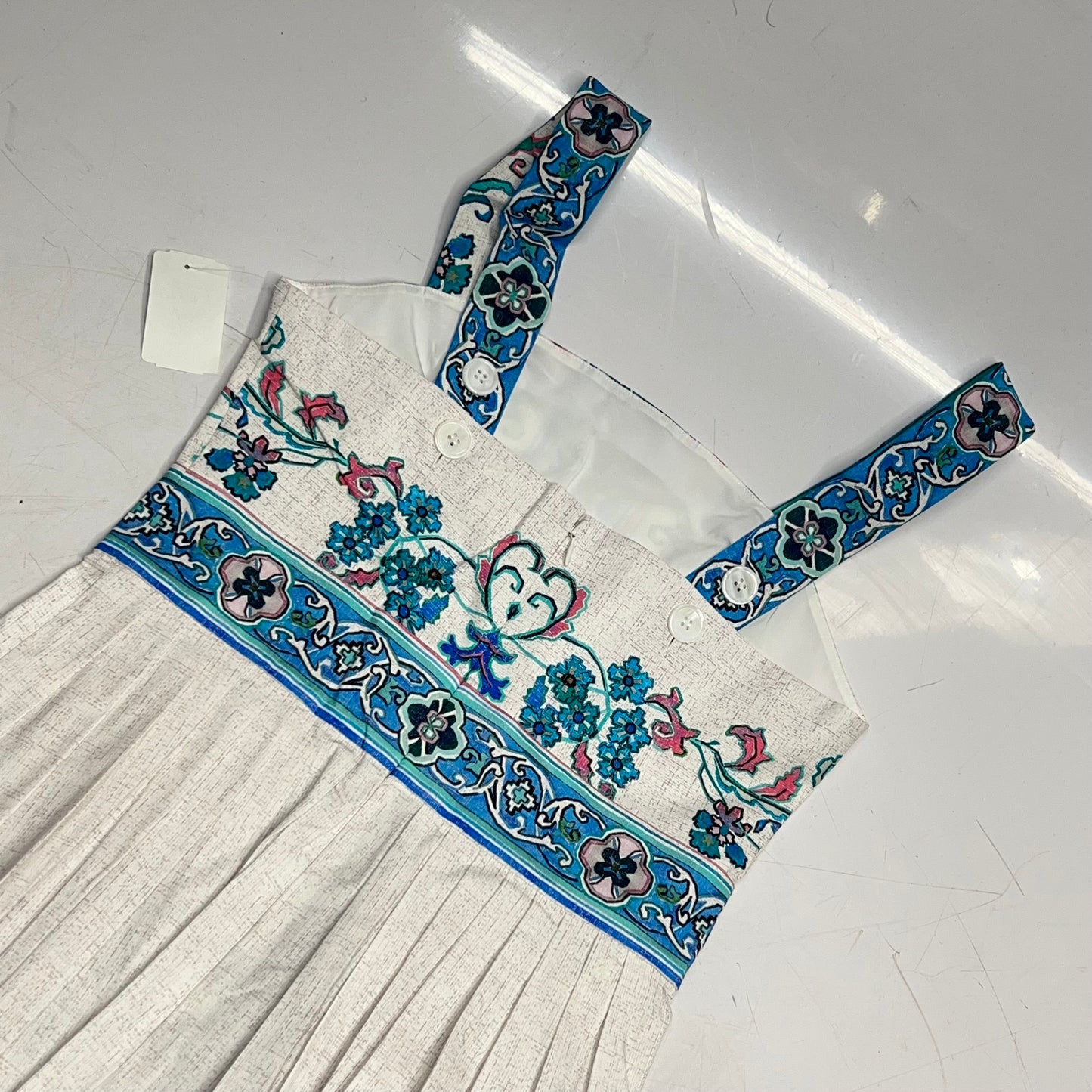 SHOSHANNA Alma Dress Flattering Midi Stretch Cotton Women's Sz 0 Sky Blue Multi