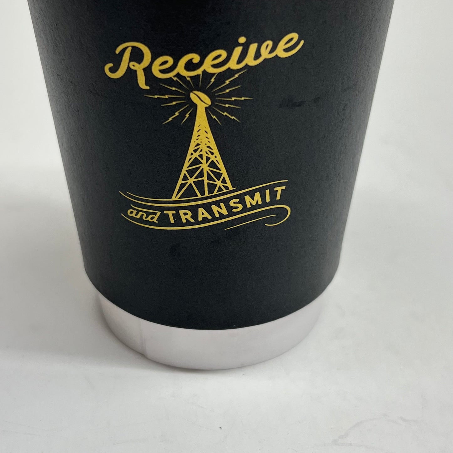 ZA@ SHORTWAVE COFFEE (25 PACK) Disposable Hot Beverage Cups  4"x3.5" Black/White
