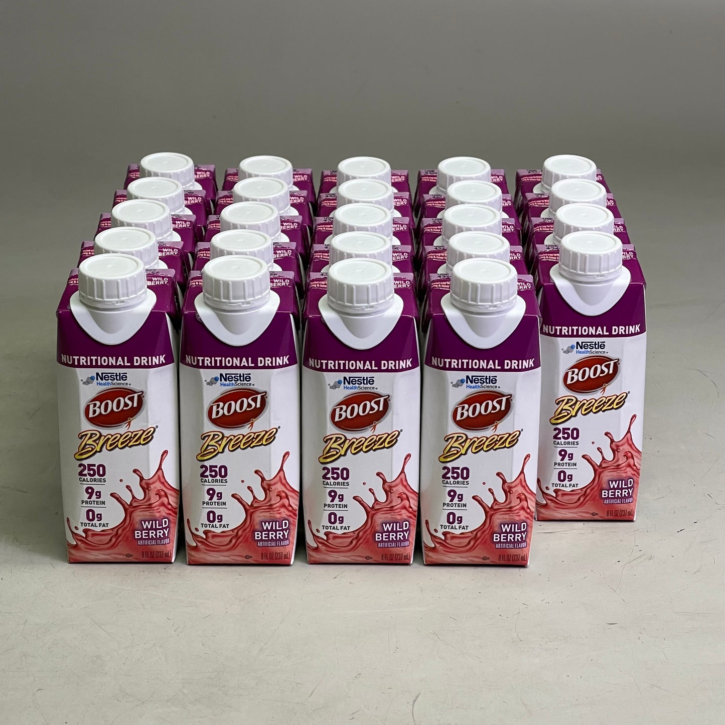 ZA@ NESTLE (24 Pack) Boost Breeze Wild Berry Flavor 8 fl oz BB 12/25