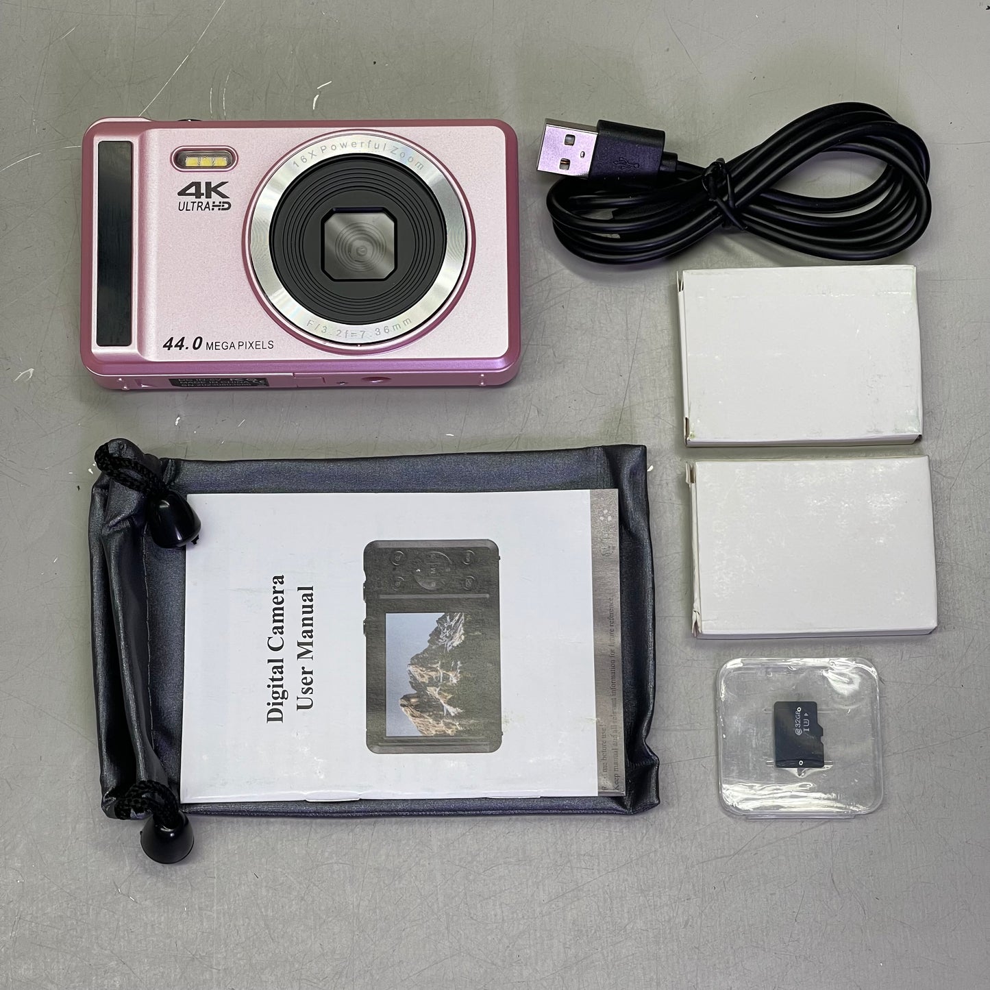 4K Ultra-HD Digital Camera 16x Zoom, 44 Mega Pixels, 7.36mm Pink