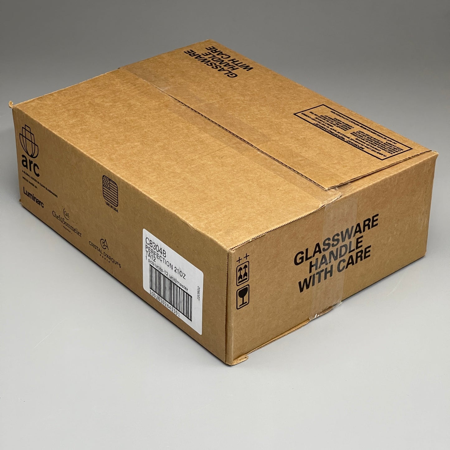 ZA@ ARCOROC (12 PACK) Perfection Stemless Wine Glass 21 oz Clear, Made in USA! C8304 H