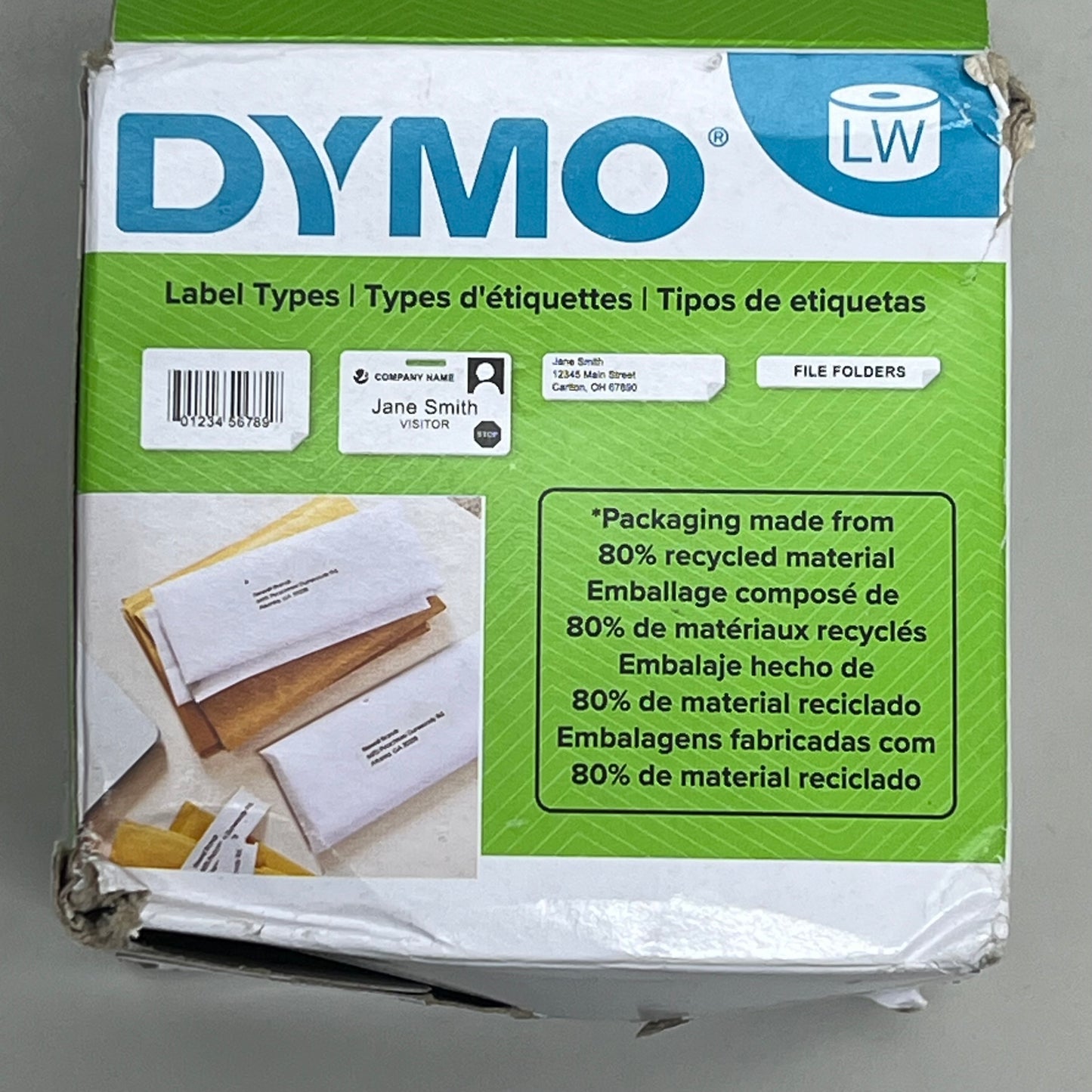 DYMO (3 PACK) White Labels Shipping Labels 2 5/16in X 4in 250 Labels Per Roll 1763982