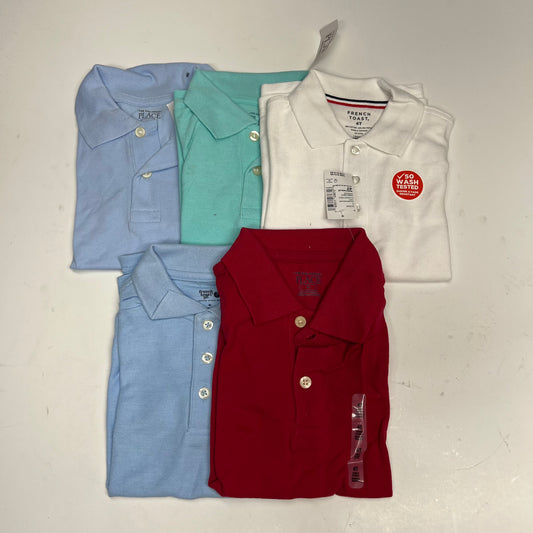 ZA@ (5 PACK) Uniform Soft Pique Polo Shirts Boy's Sz 4T Assorted Colors
