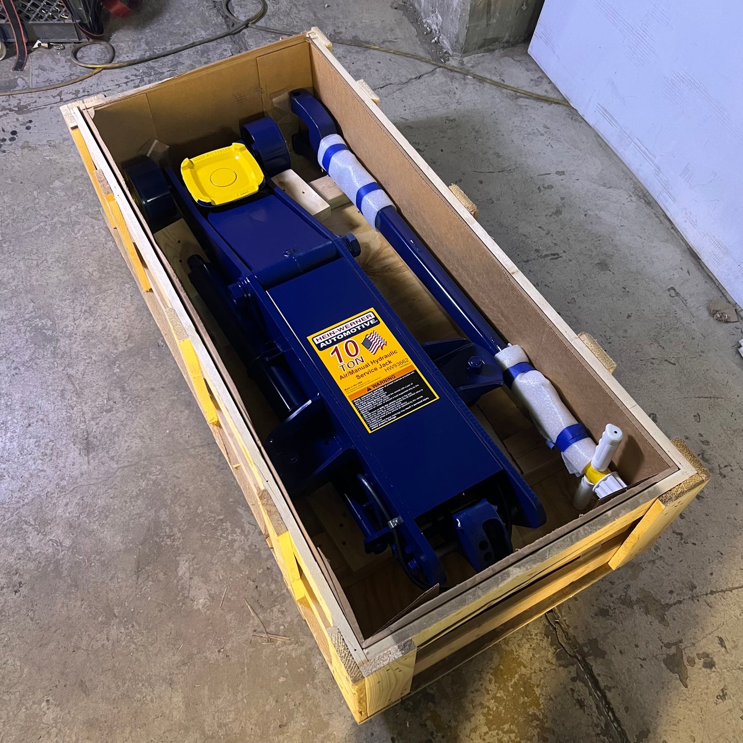 ZA@ HEIN-WERNER 10 Ton Air/Manual Hydraulic Service Jack HW93662 A