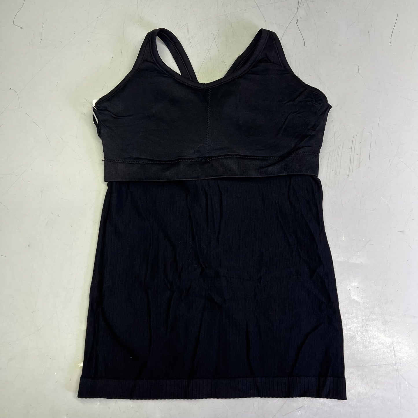 ATTRACO Ribbed Racerback Scoop Neck Athletic Tank Top Women's Sz M Black
