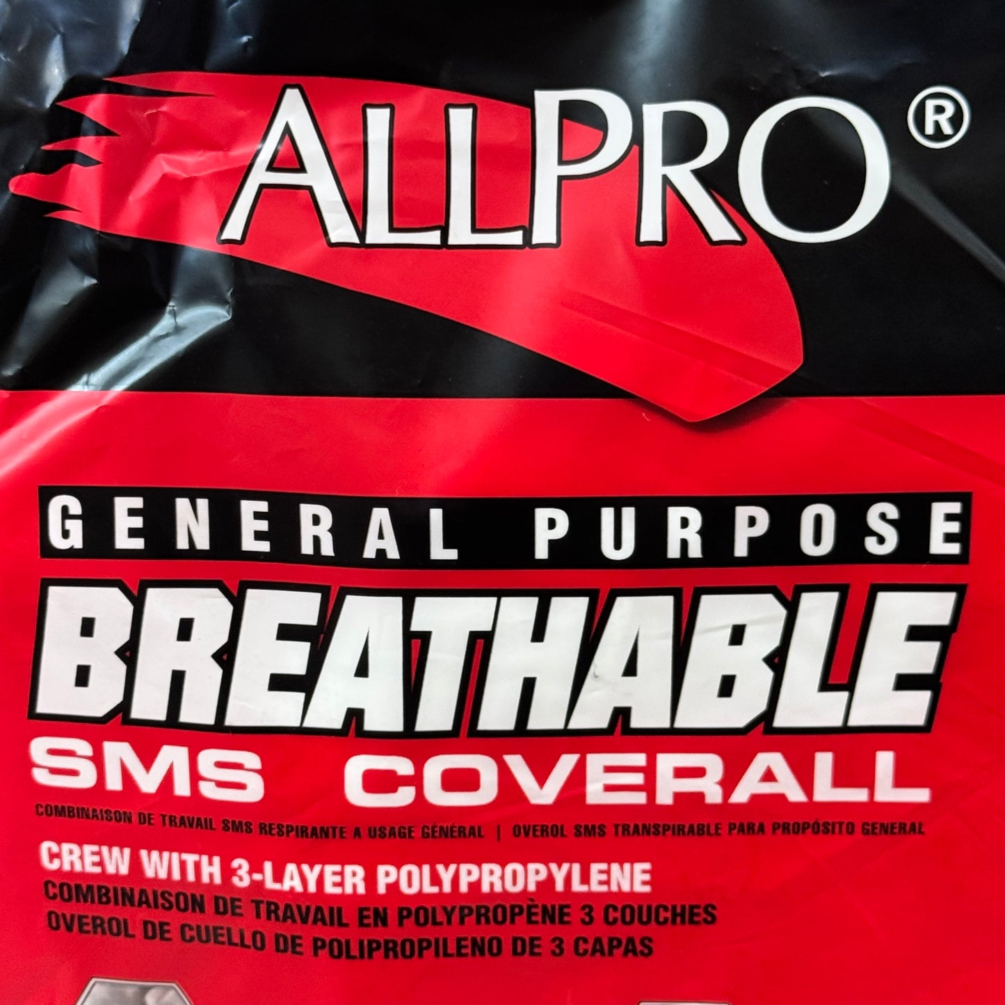 GENERAL PURPOSE (12 Pk) Breathable Sms Coverall Crew L White 6964A W/ 3-layer Polypropylene