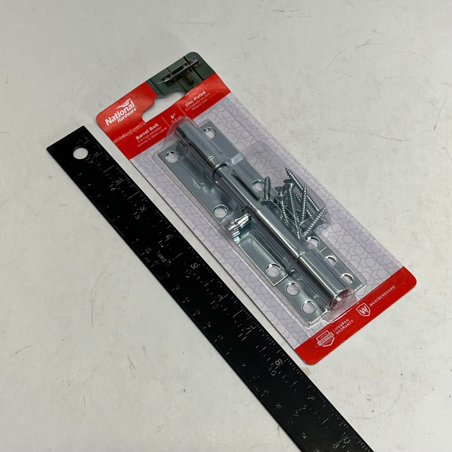 NATIONAL HARDWARE (3 PACK) Barrel Bolt 6" Zinc Plated Silver N162-388