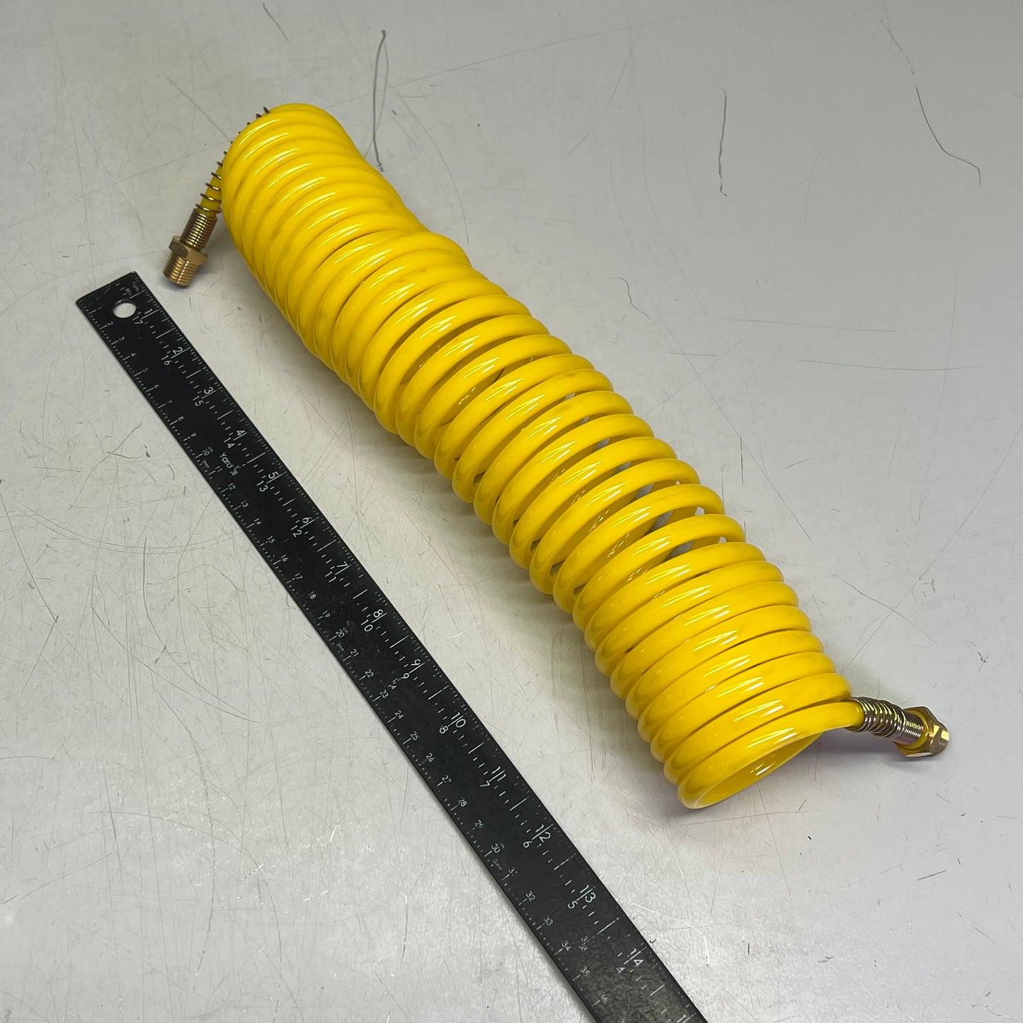ZA@ (2 PACK) Recoil Air Hose For Compressed Air NPT End W/ Carry Bag 14" (Coiled) Yellow