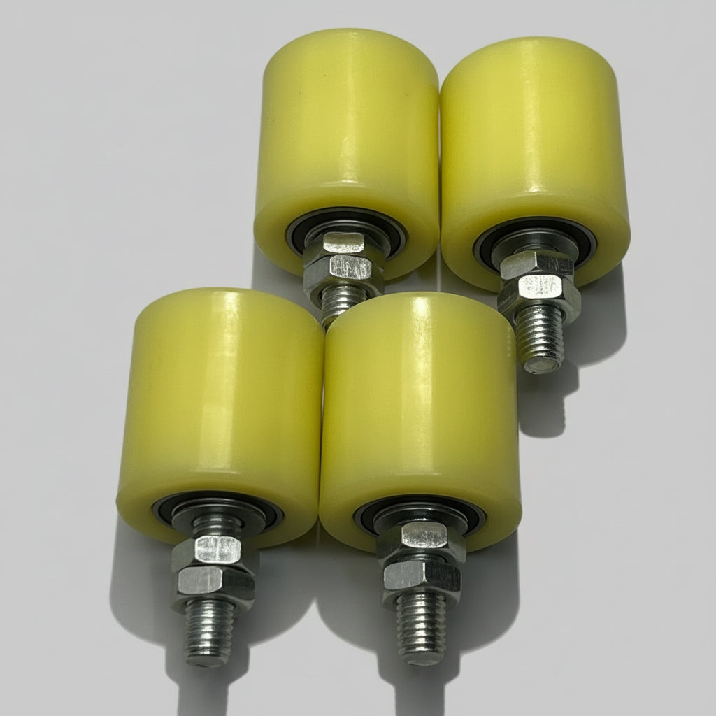 COSHAR (4 PACK) 2" Slide Gate Guide Roller, Yellow X003B1KC4F