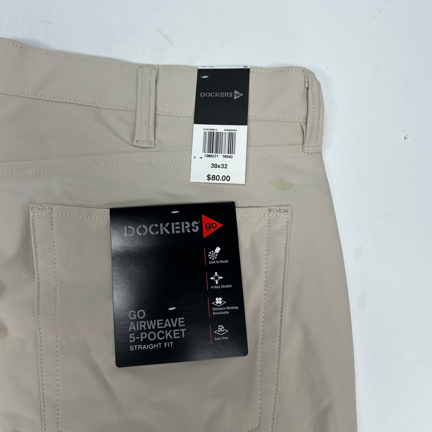 DOCKERS Go Airweave 5-pocket Straight Fit Pant Men's Sz 38x32 Khaki 003H80003