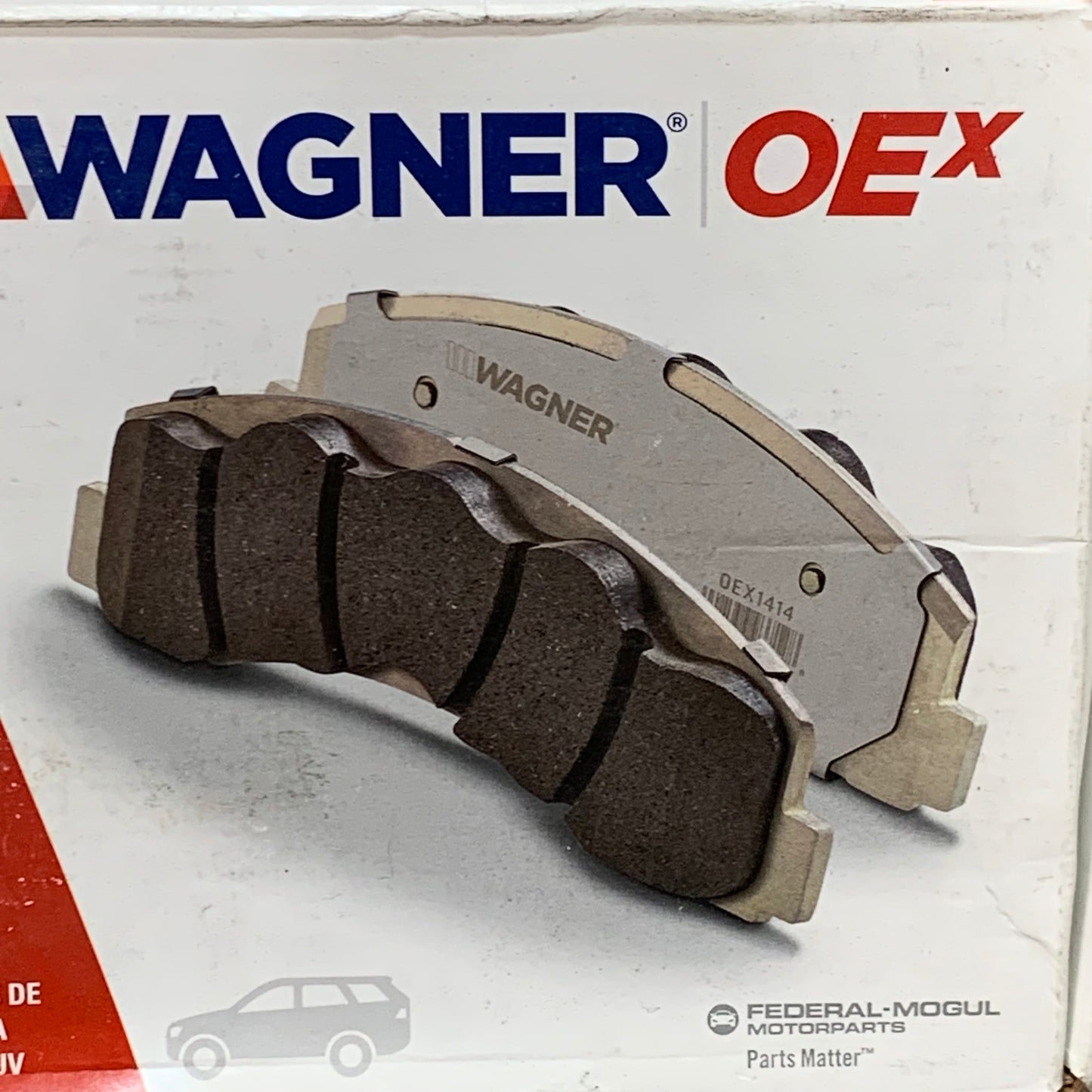 WAGNER OEx Premium Ceramic Disc Brake Pad Set 7" x 3" Grey OEX1611