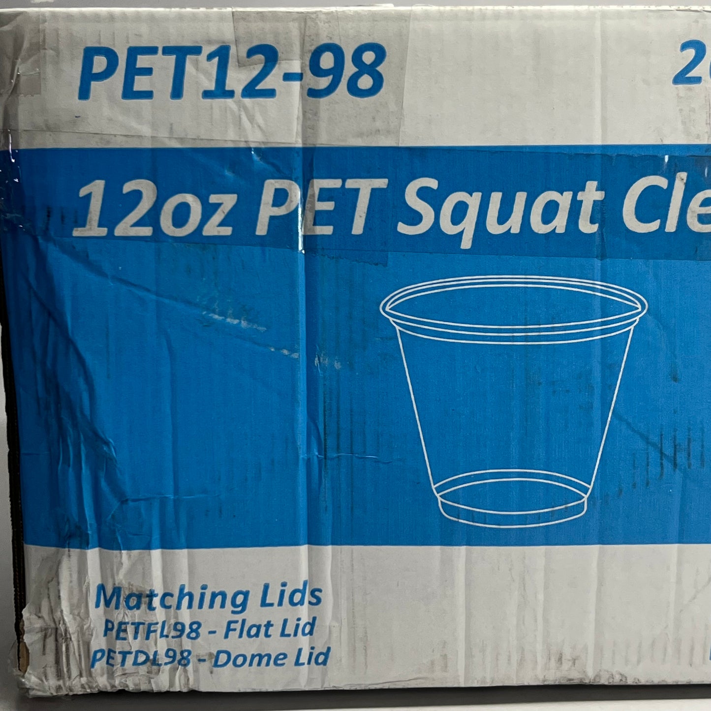 ZA@ PET SQUAT (1000 Cups) 12 oz Clear Cup PET12-98 (New Other, Distressed Box)