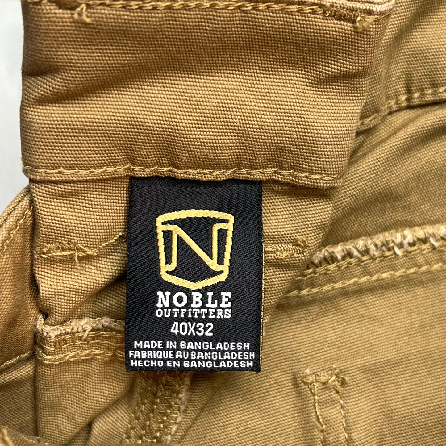 NOBLE OUTFITTERS Canvas Double Front Work Pant Men's Sz 40x32 Coyote 18452