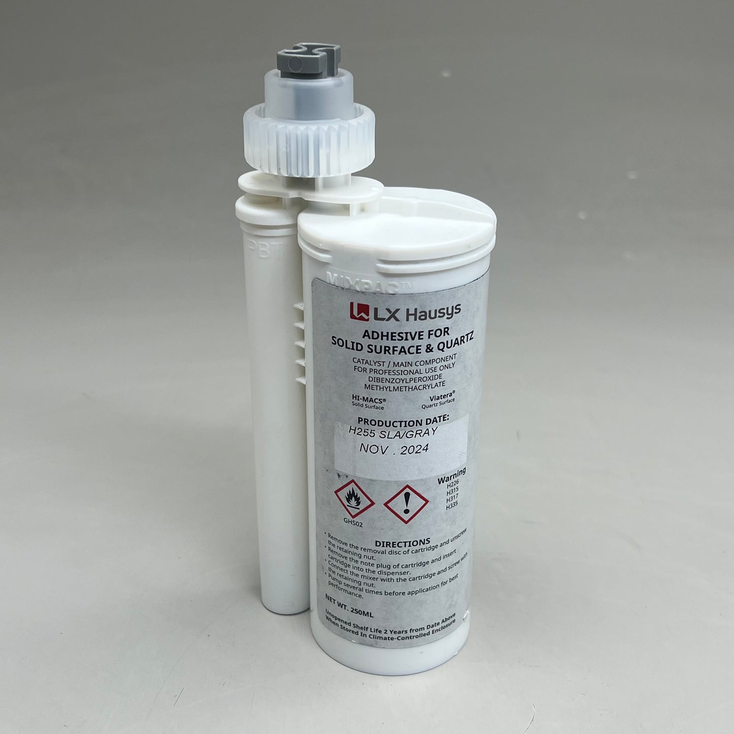 LX HAUSYS Adhesive for Solid Surface Quarts Viatera H-Macs H255 SLA/Gray 205 mL