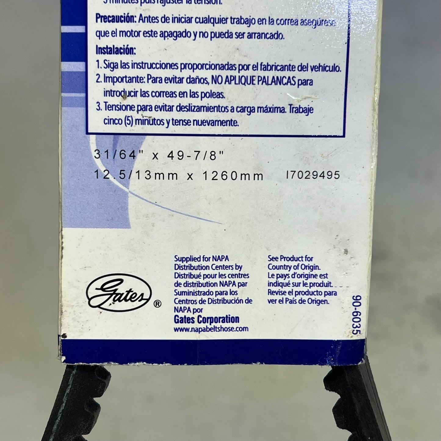 NAPA High Capacity V-Belt For Ford & Sterling HC50 15/32" x 50 1/8" Black 259495