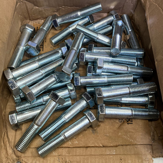 ZA@ (32 PACK) Hex Cap Bolt 307A 5.5" L w/ Head 2.5" Thread 1" Dia Silver