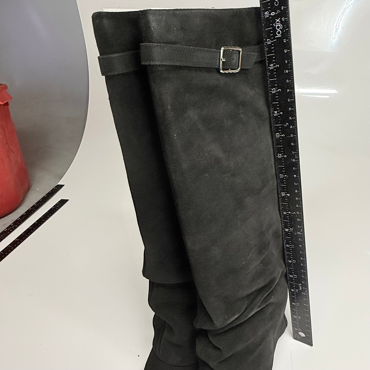 FREE PEOPLE Felicity Foldover Boot Sz 7 WS Knee-High Length Black Suede 84607712