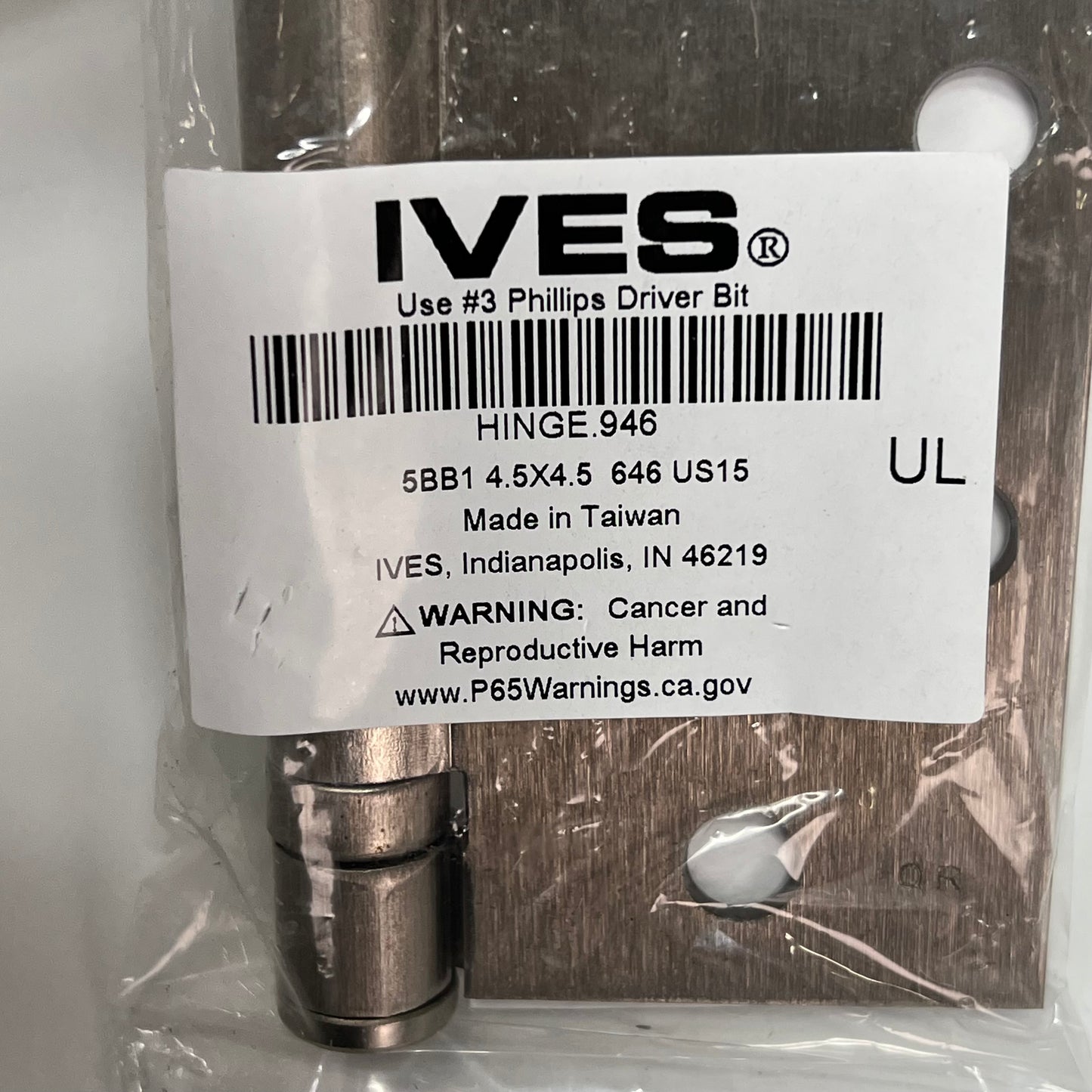 IVES (3 PACK) 5-Knuckle Full Mortise Butt Hinge 4.5X1.5 Stainless Steel 5BB1