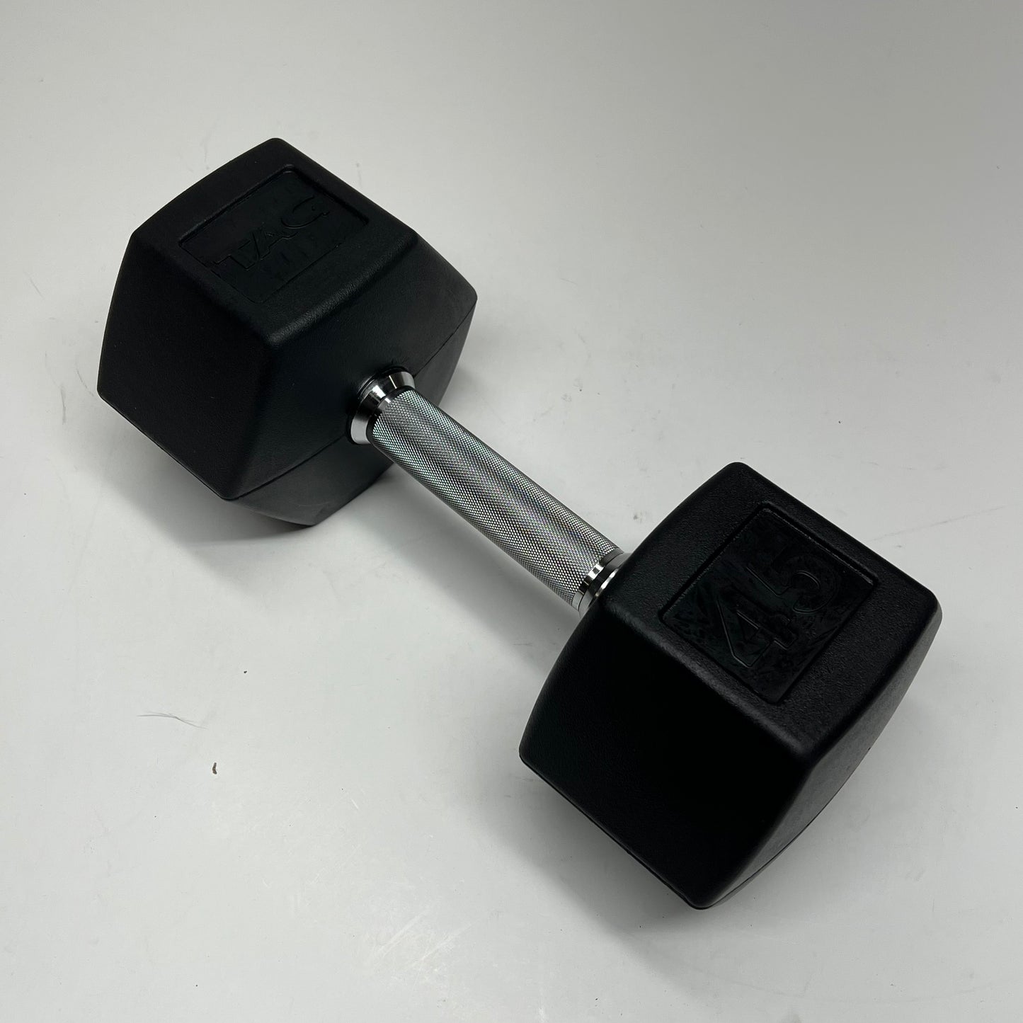 ZA@ TAG Metal & Rubber Dumbbells 45lbs Black/Chrome 1908