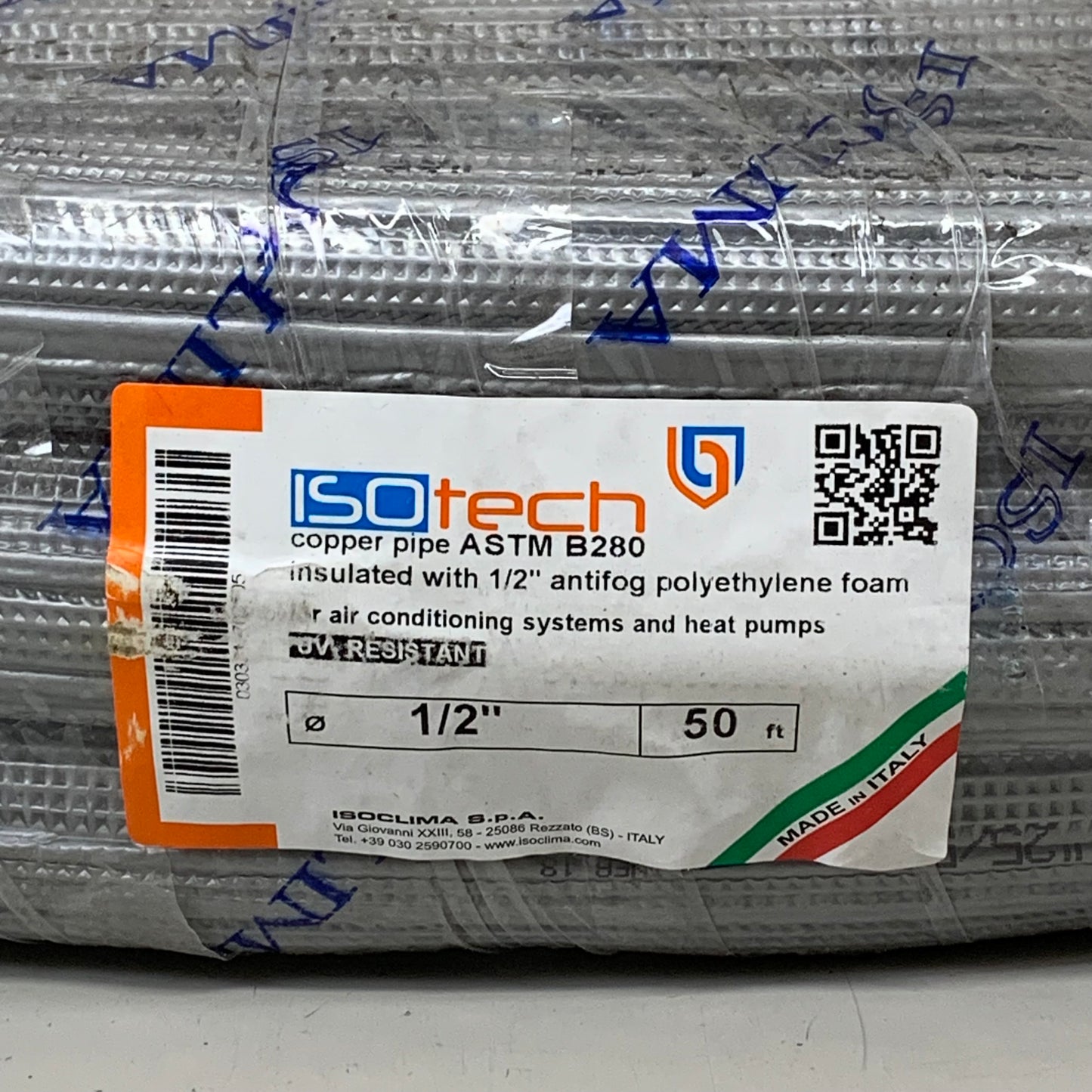 ISOTECH Insulated Copper Tubing For Air Conditioning & Heat Pumps 1/2"x50'