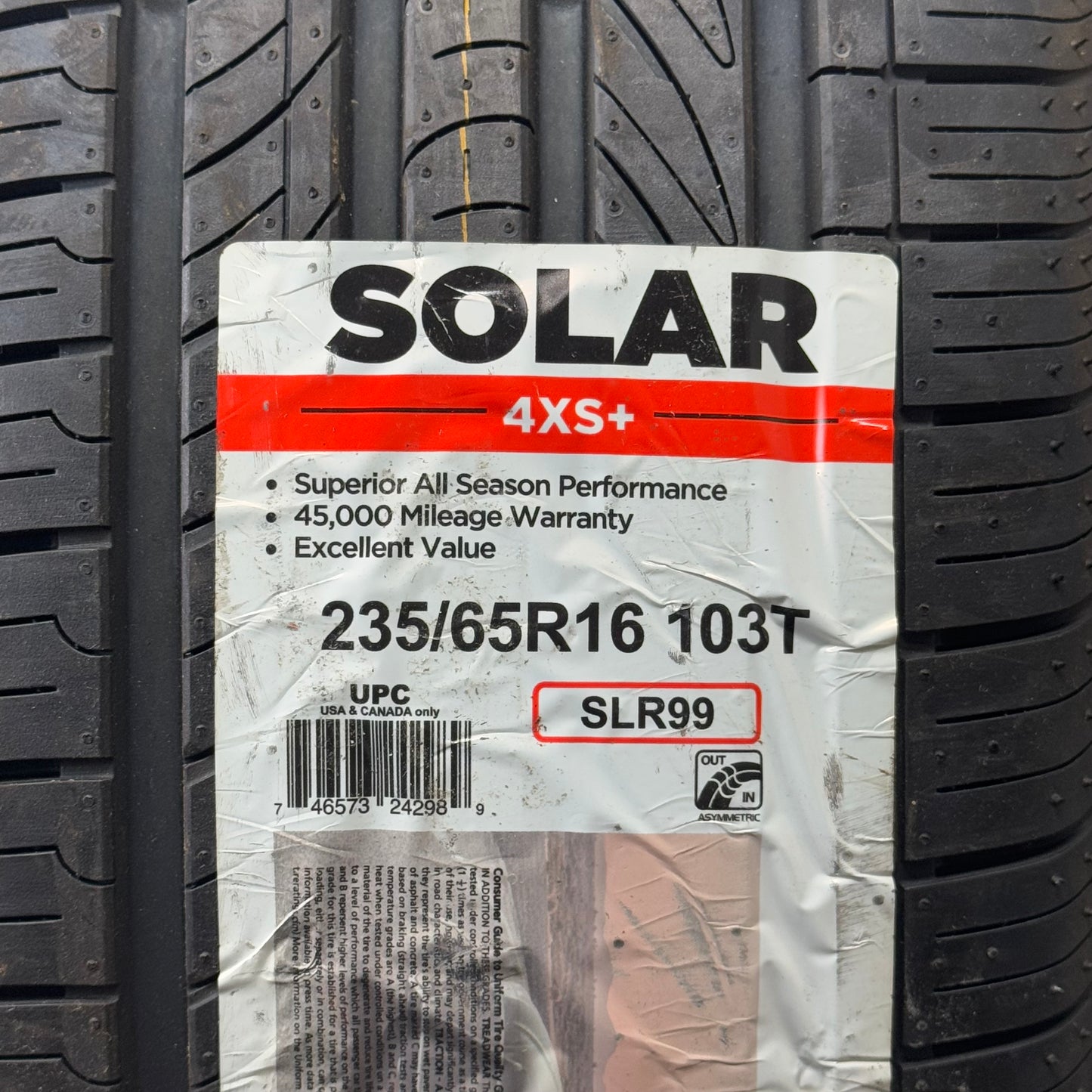 SOLAR All Season Tire 235/65R16 103T SLR99 4XS+