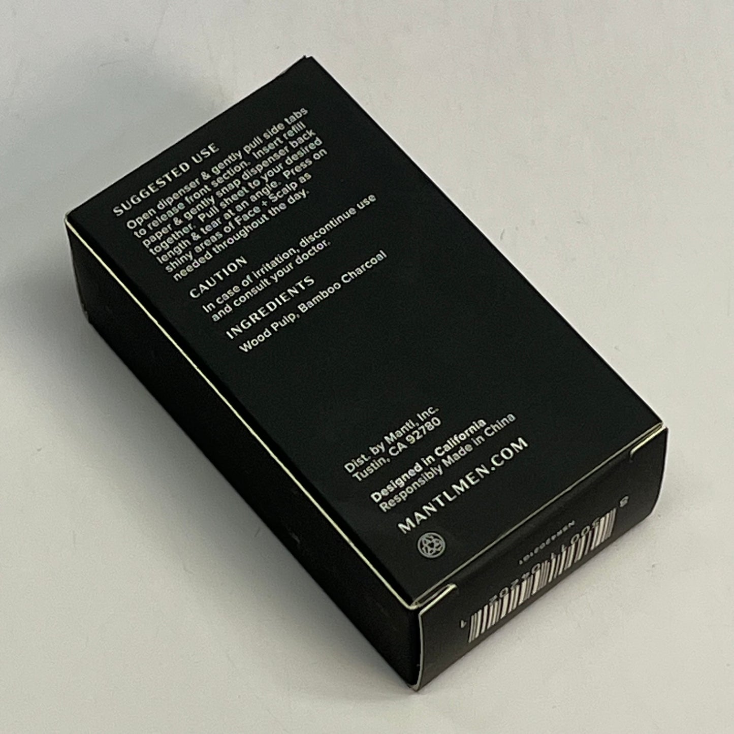 MANTL No-Shine Instant Mattifying Sheets 3 Refill Rolls 196.8" X 2.8" Black